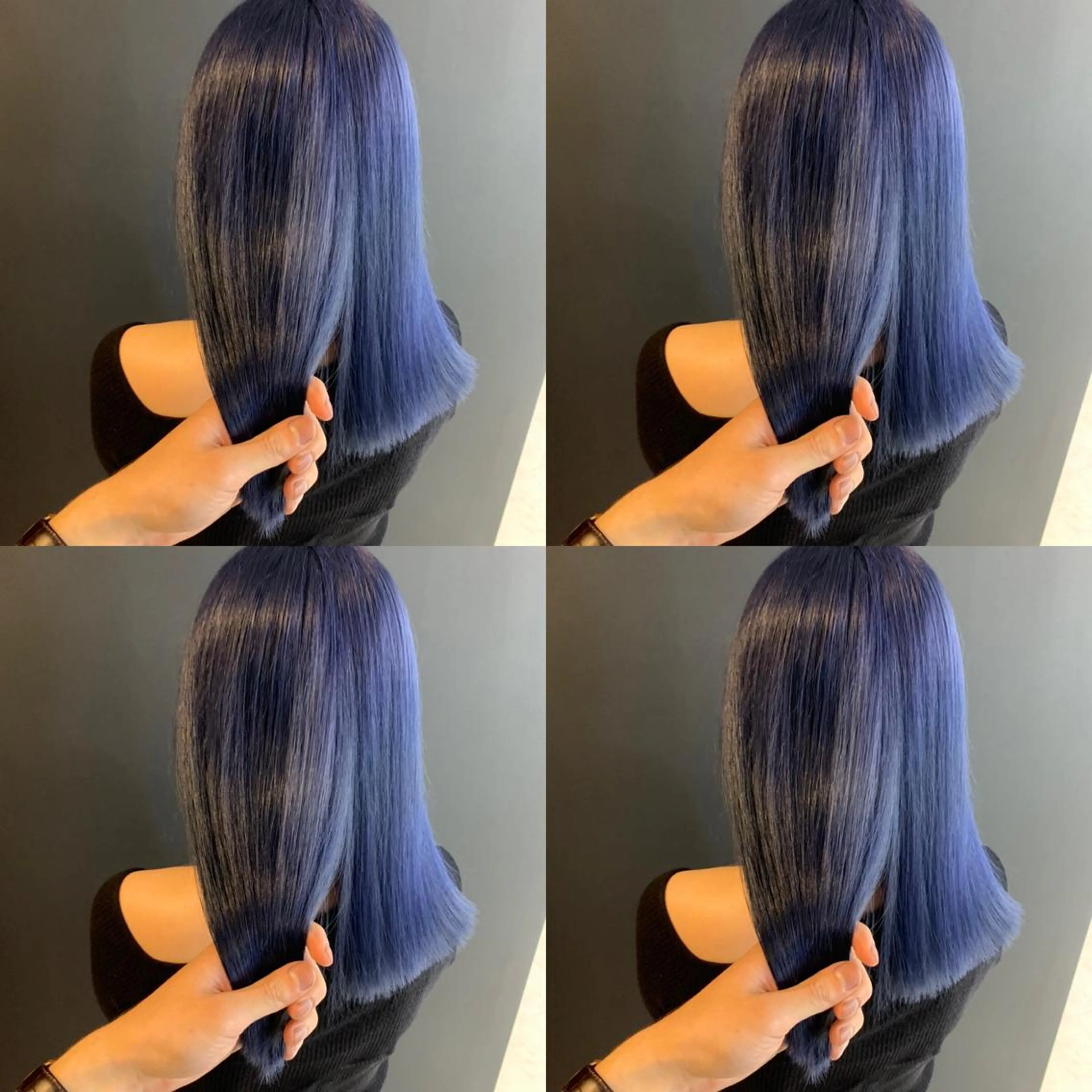 ミディアム カラー ブルーカラー ✨縮毛矯正✖︎顔周り レイヤー✨ナカムラのヘアスタイル