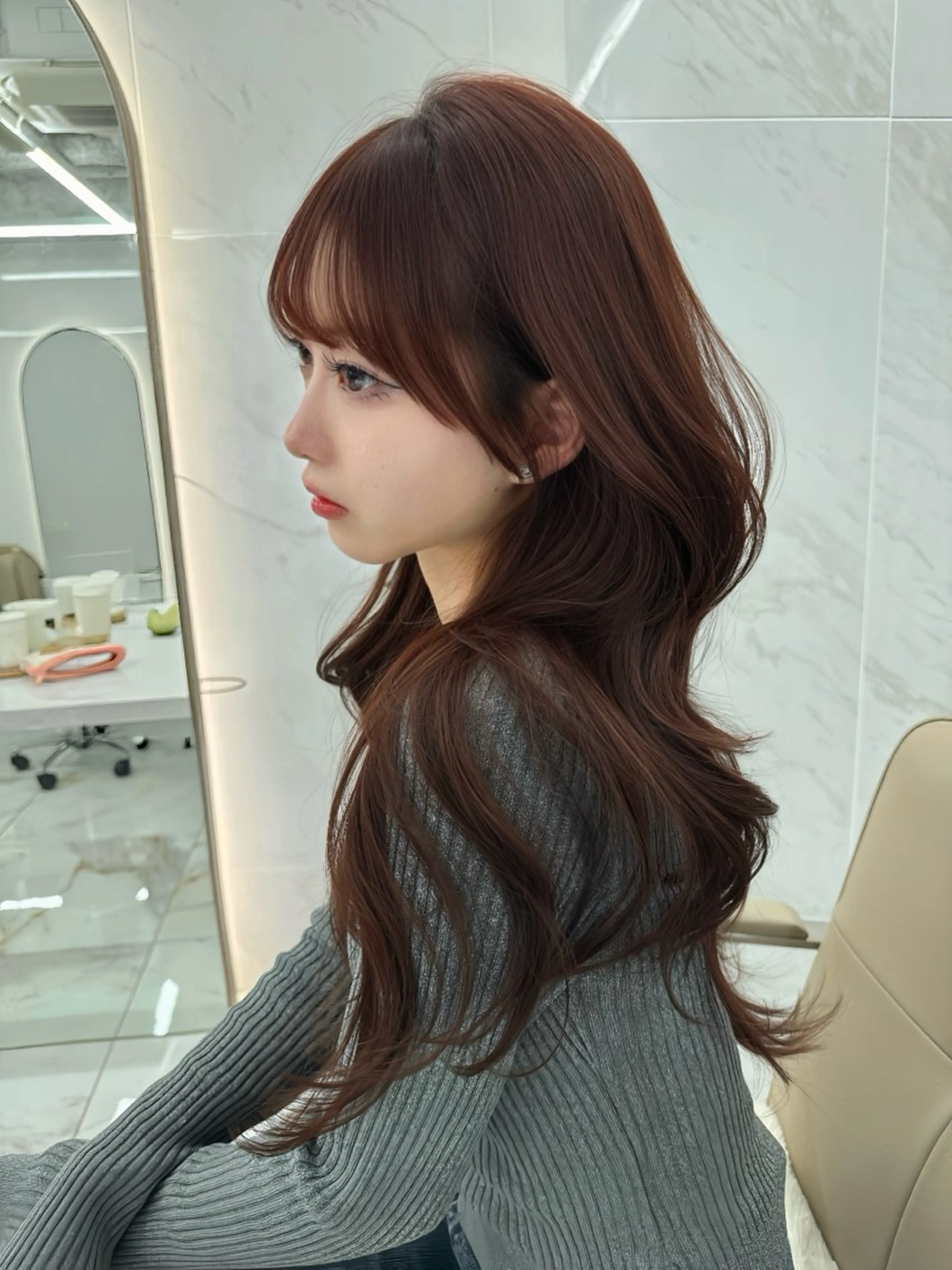 ロング のり🐼顔まわり/ 韓国/レイヤーカットのヘアスタイル
