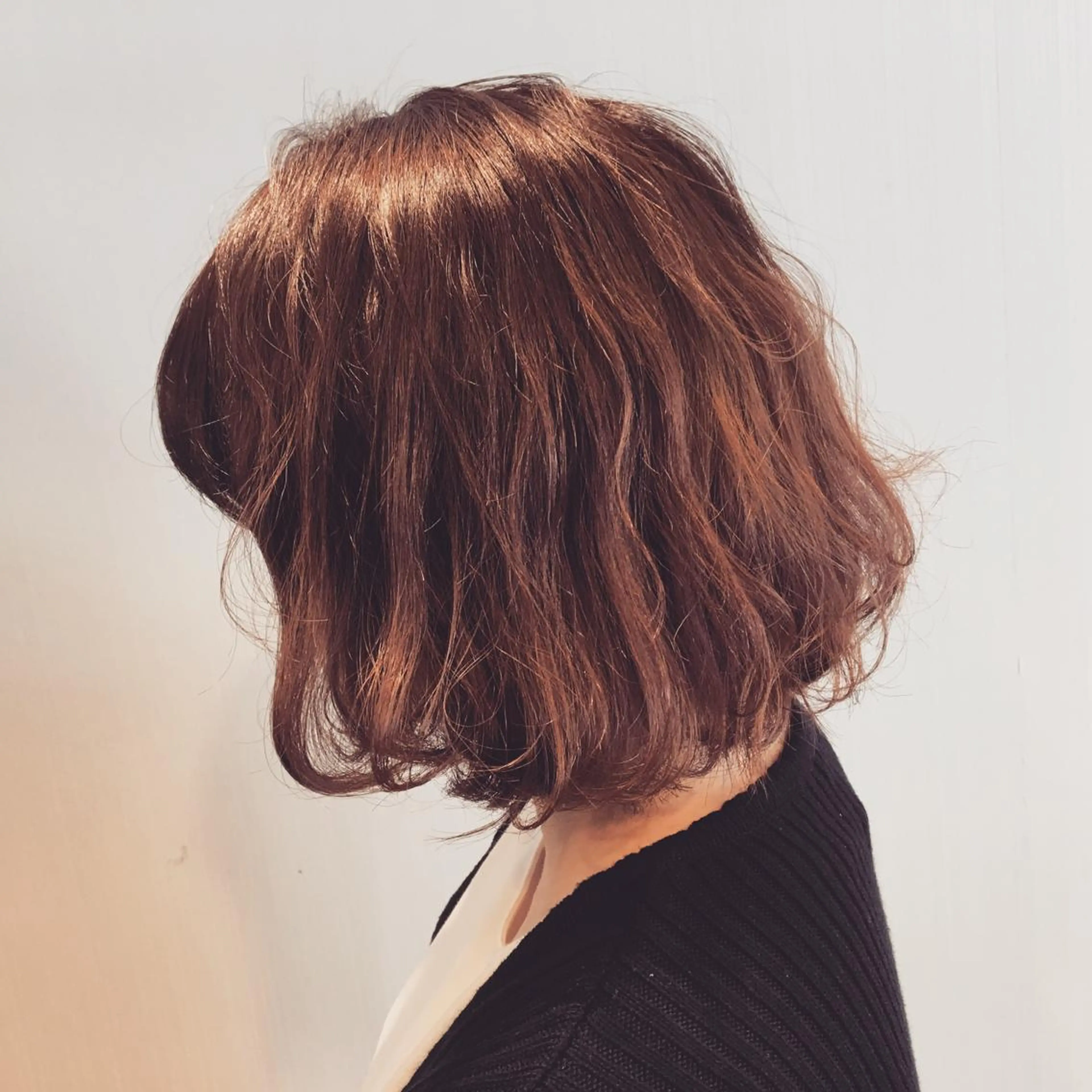 ショート カラー パーマ ヘアアレンジ ブラウンカラー ピンクカラー トリートメント 【mokuオーナー】 ちはるのヘアスタイル