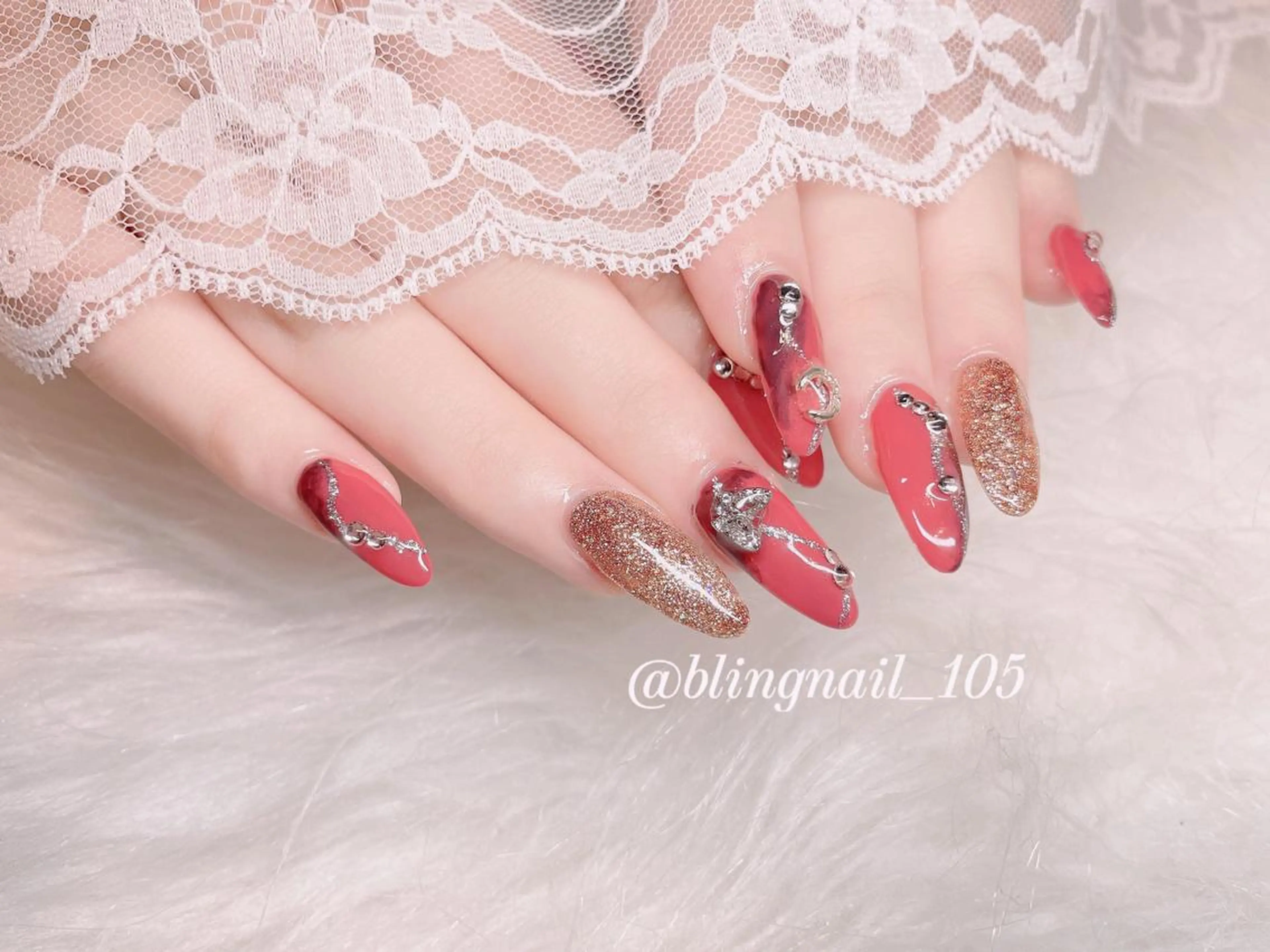 ネイル 23時まで❤︎韓国、 ワンホンネイルのネイルデザイン