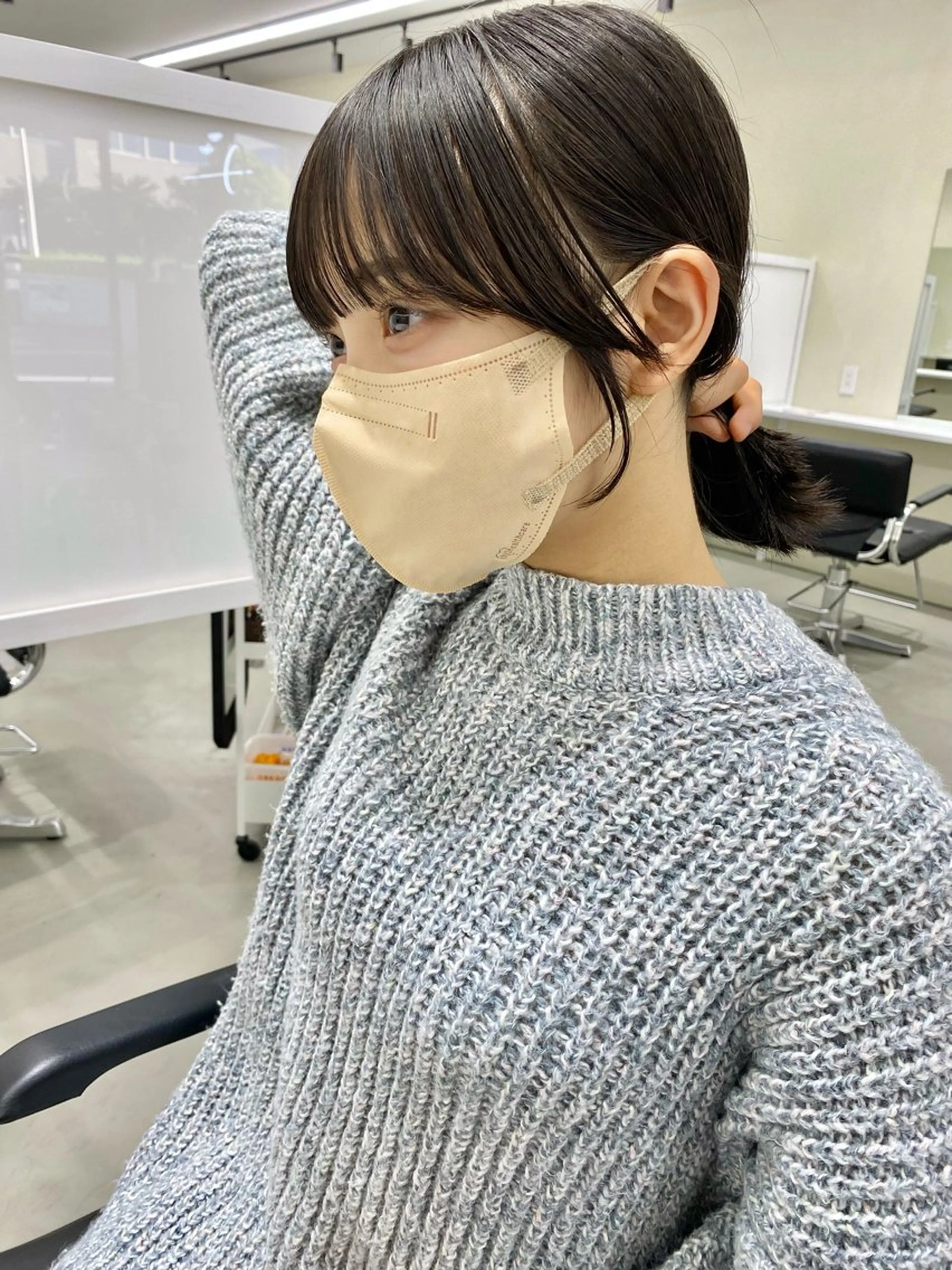 前髪、小顔顔まわりカットの写真