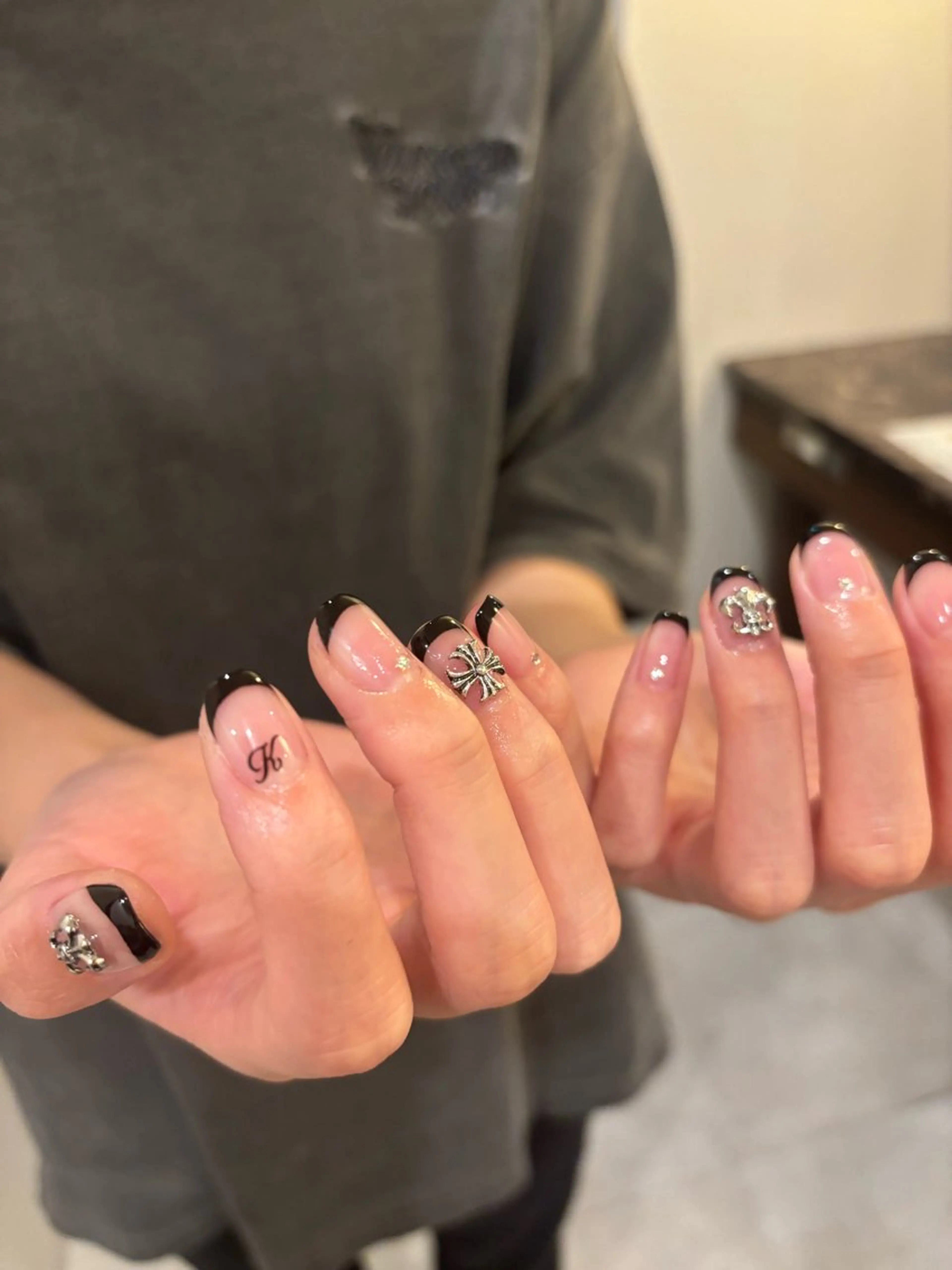 ネイル フレンチネイル ストーンネイル ハンドネイル Lico Ryoのネイルデザイン