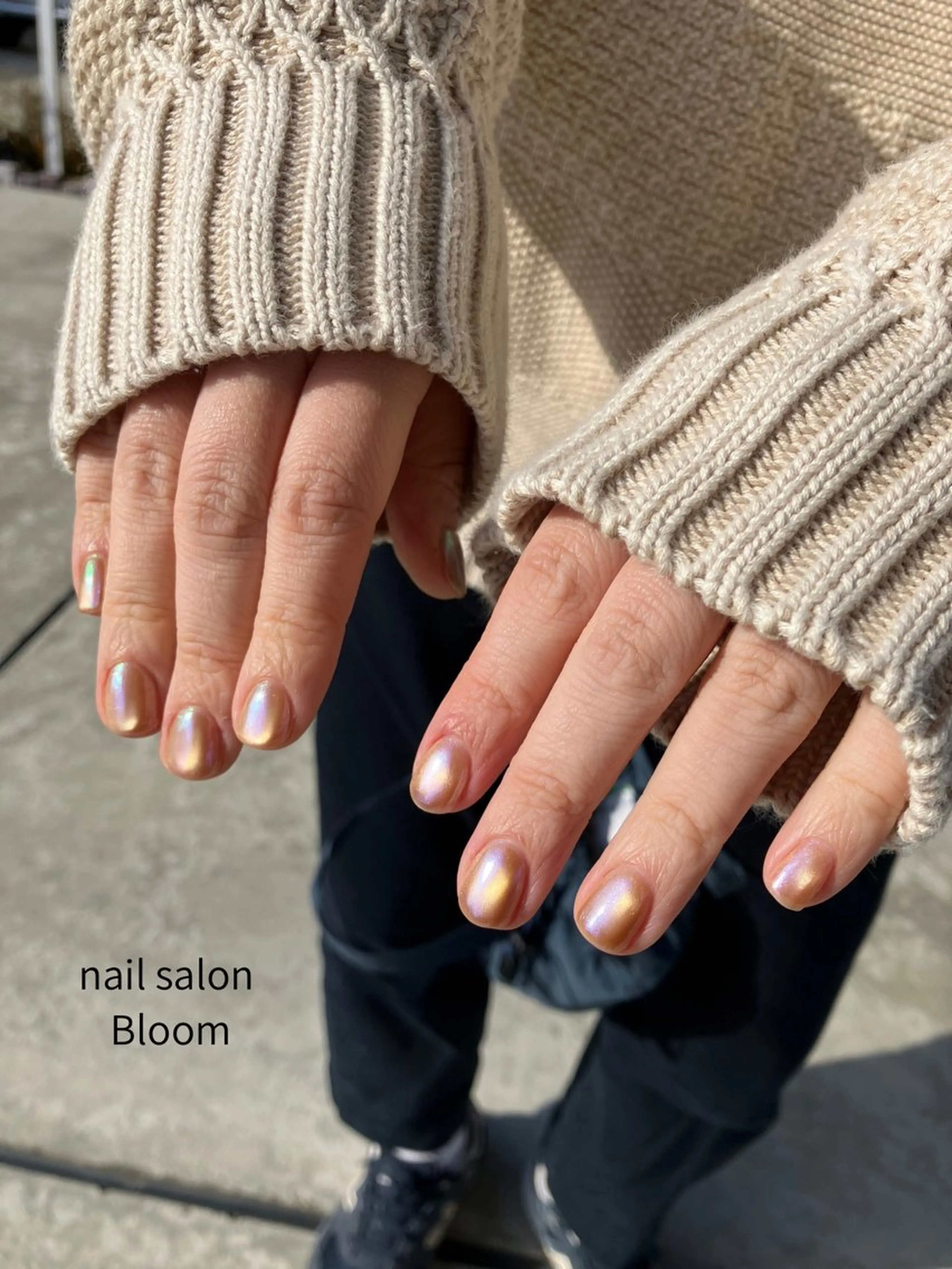 ネイル オーロラネイル クリアネイル マグネットネイル 自宅サロンBloom 橋本のネイルデザイン