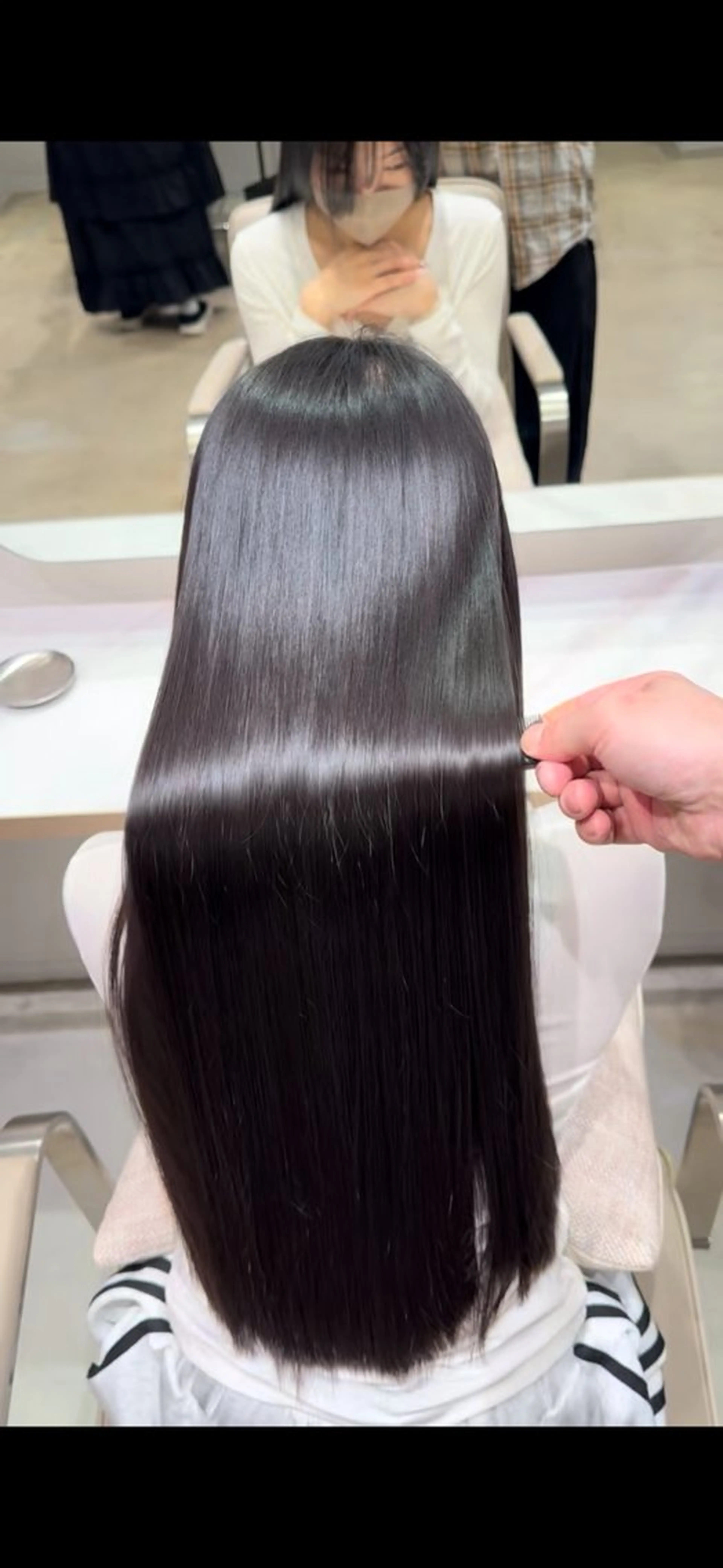 🍎人気No.3【カット＋透明感ケアカラー＋超音波リンゴ幹細胞＃韓国＃髪質改善⭐️の写真