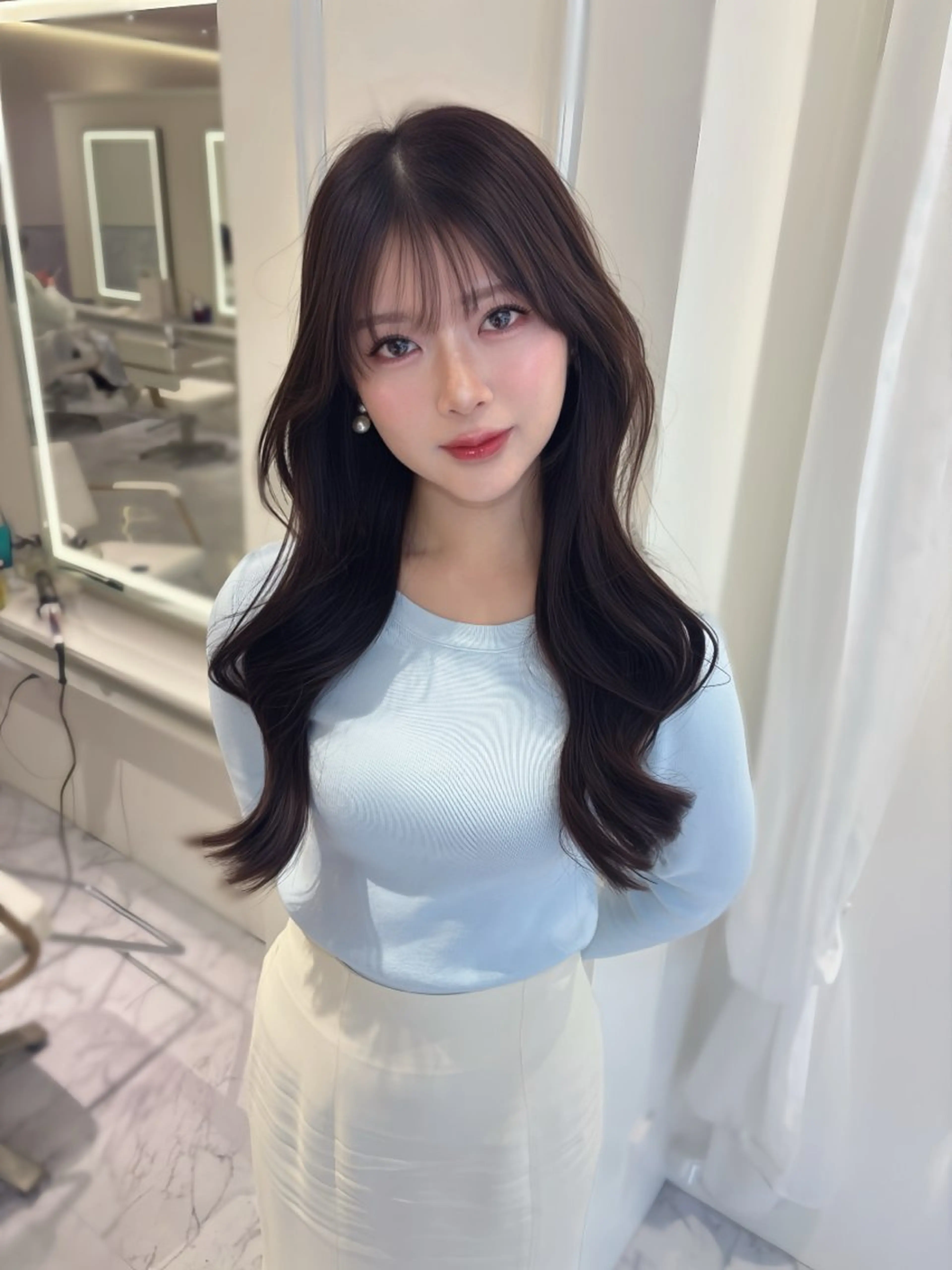 ロング カラー カット ヘアカラー トリートメント ParveMix🎀 稲垣 詞葉のヘアスタイル