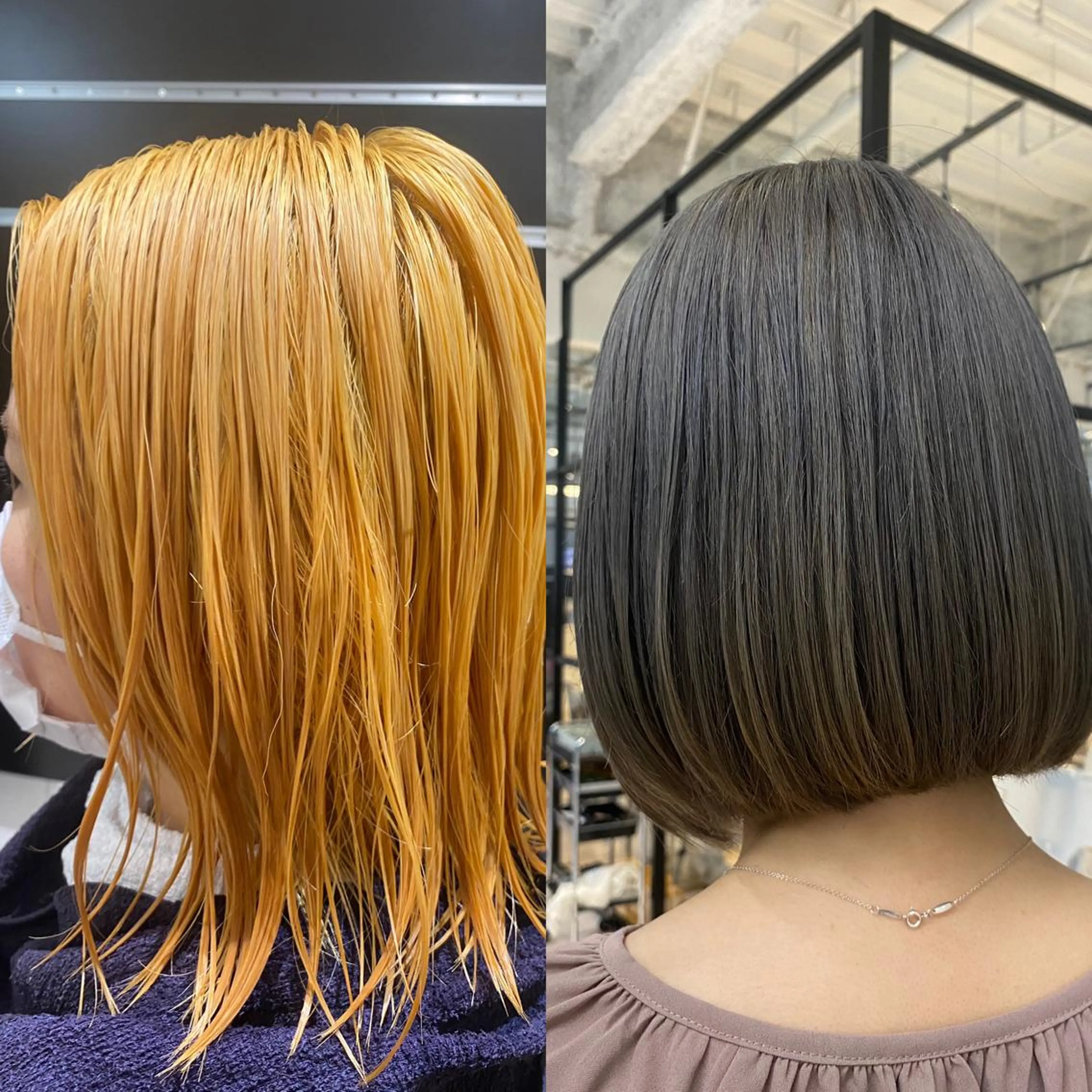 ミディアム カラー カット ヘアカラー ハイトーンヘア/ 島崎　タクミのヘアスタイル