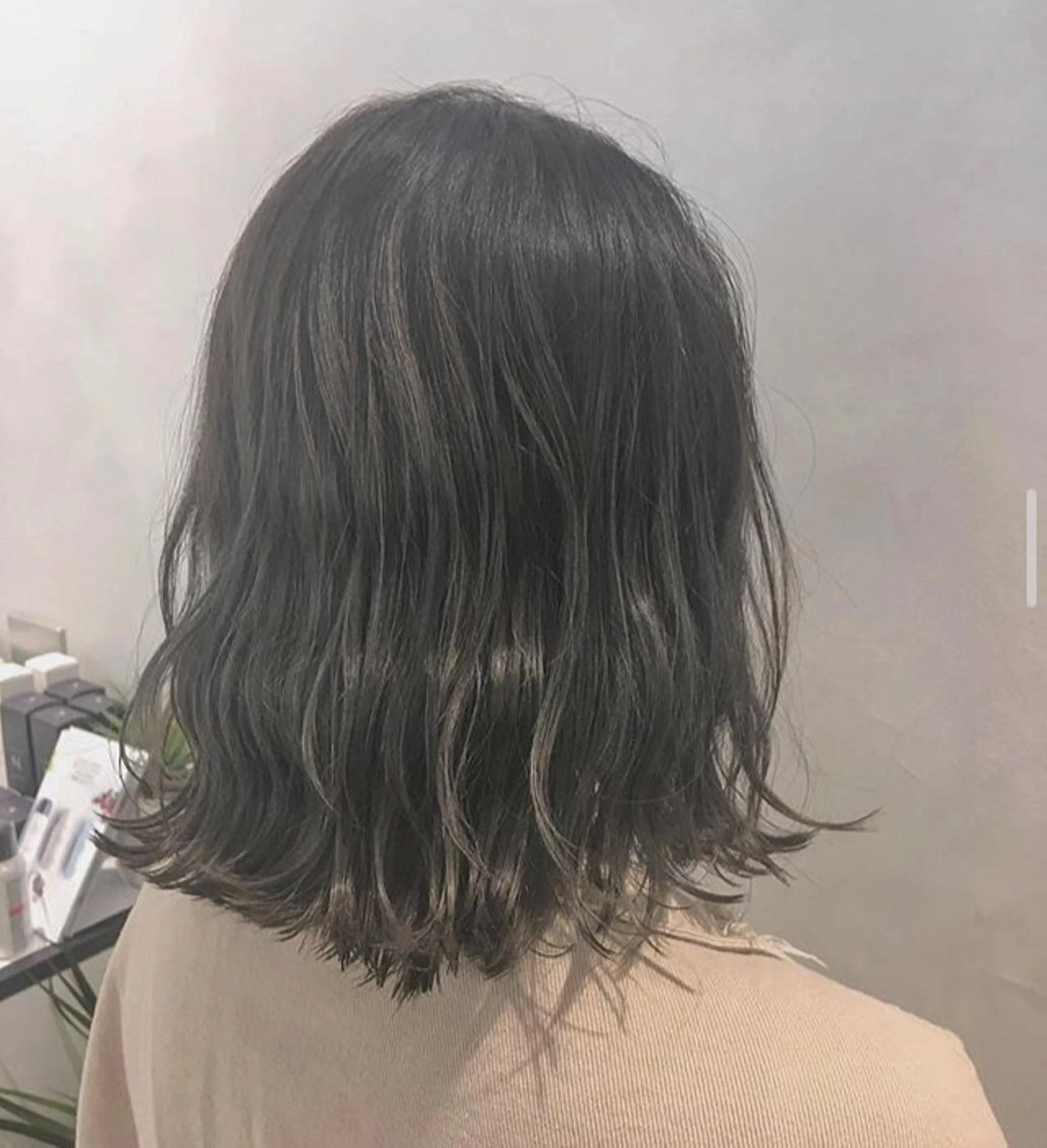 ミディアム カラー ヘアアレンジ アッシュ アッシュグレー アッシュグレージュ ブリーチ グレージュ エグチ アキラのヘアスタイル