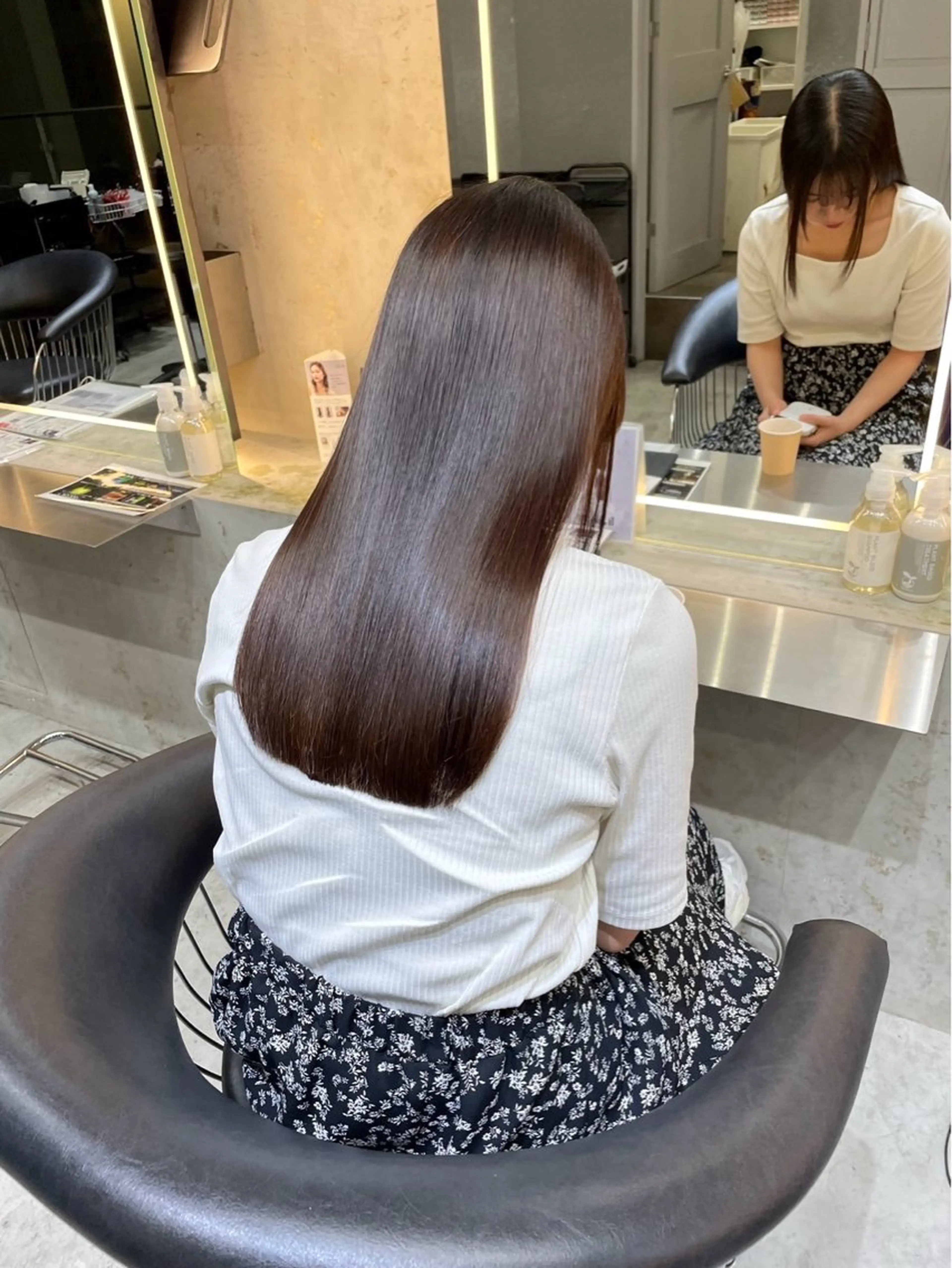 ロング カット 縮毛矯正 トリートメント 【渋谷】中顔面短縮 ｜髪質改善｜れんのヘアスタイル