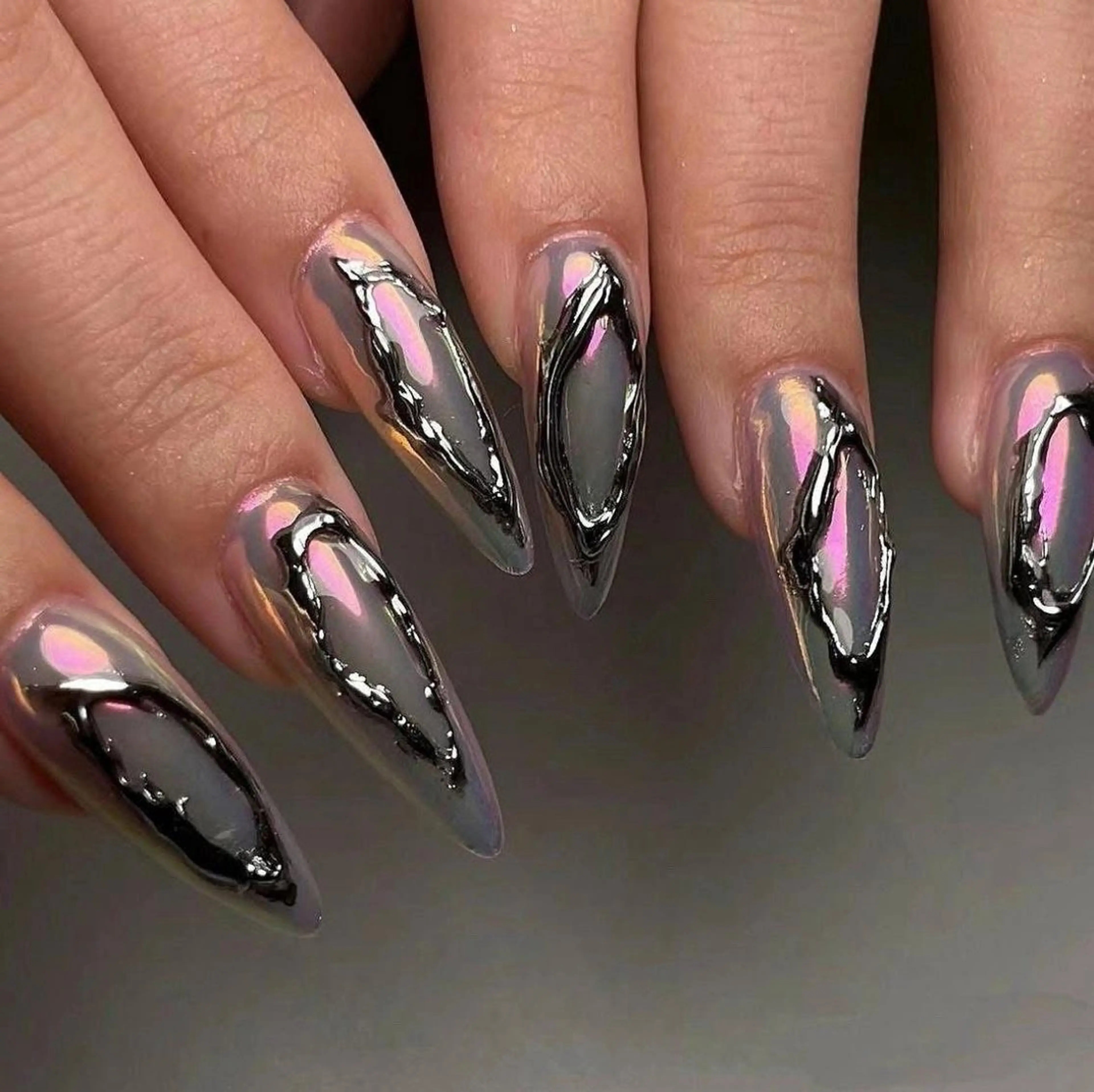 ネイル チークネイル フレンチネイル グラデーション 韓国ネイル マグネットネイル ハンドネイル JIN 168 新大久保のネイルデザイン