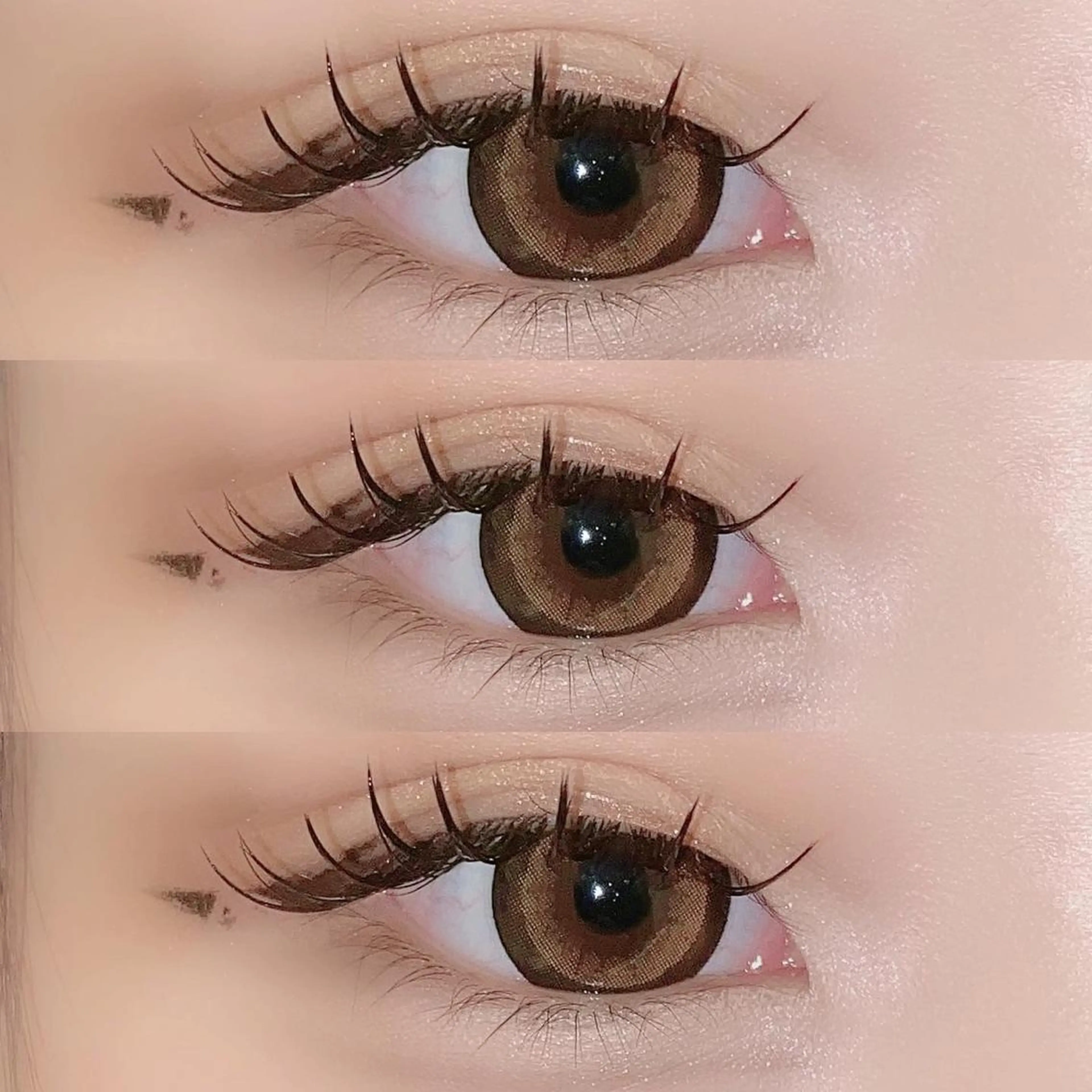 マツエク・マツパ 束感まつ毛 フラットラッシュ 韓国風マツエク パリジェンヌラッシュリフト ボリュームラッシュ 肌に馴染むハイトーン /ミルクティーカラーのヘアスタイル