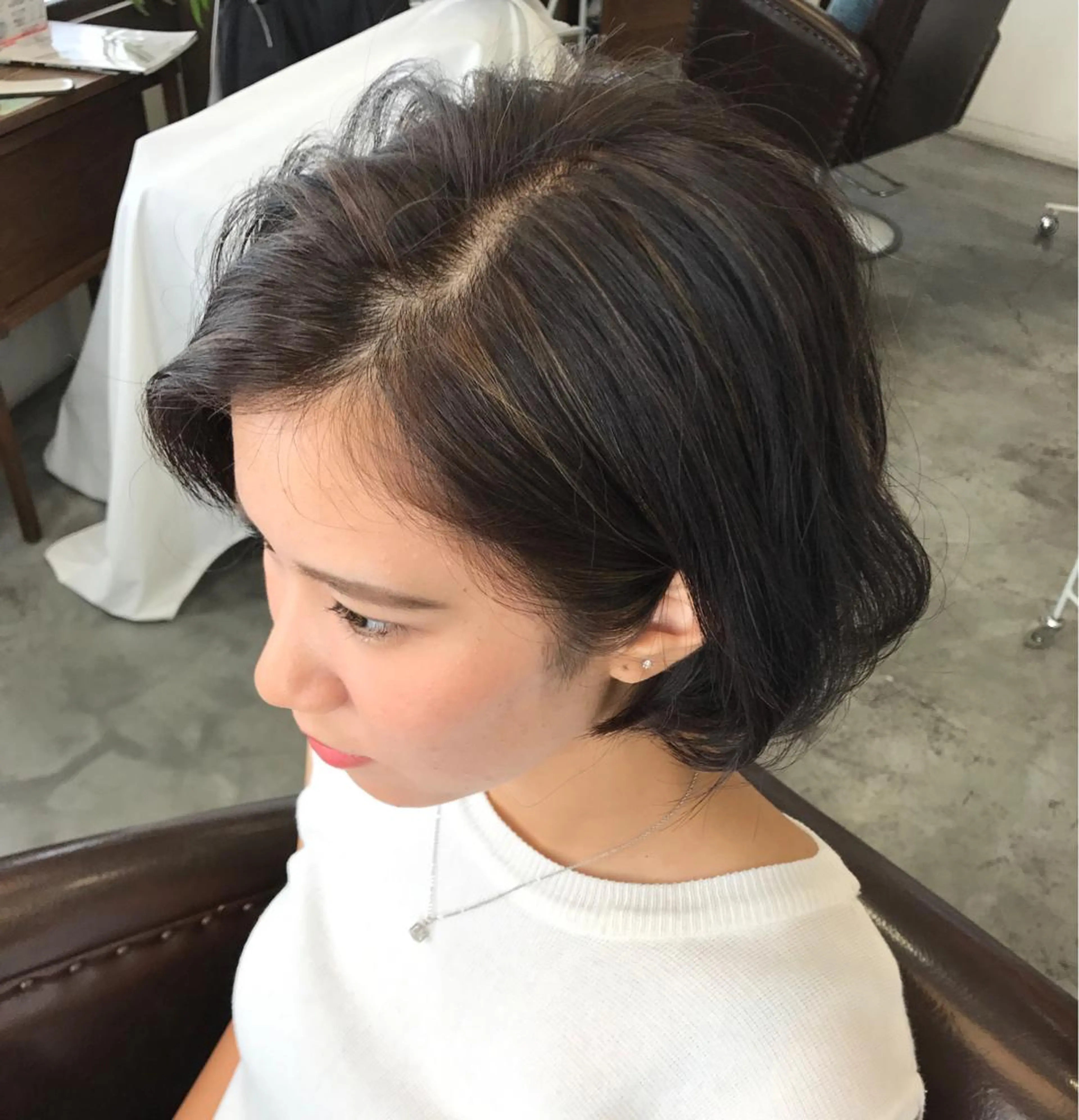 カラー ハイライトカラー ボブ analogue所属・u harukaのヘアスタイル