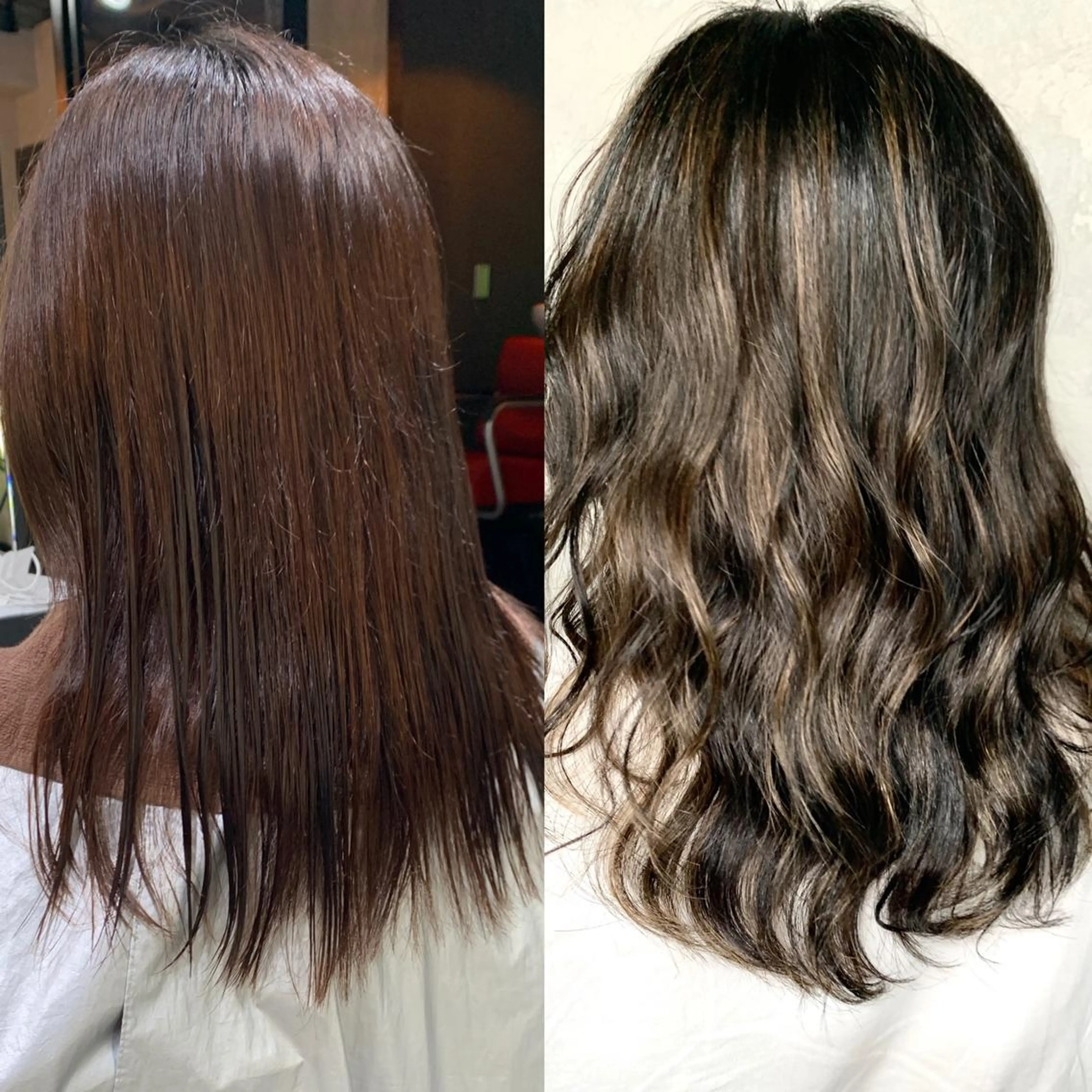 セミロング カラー ハイライトカラー ハイライト 縮毛矯正 カット ヘアカラー トリートメント 岡崎勇人/レイヤー/ 韓国/ケラチンTRのヘアスタイル