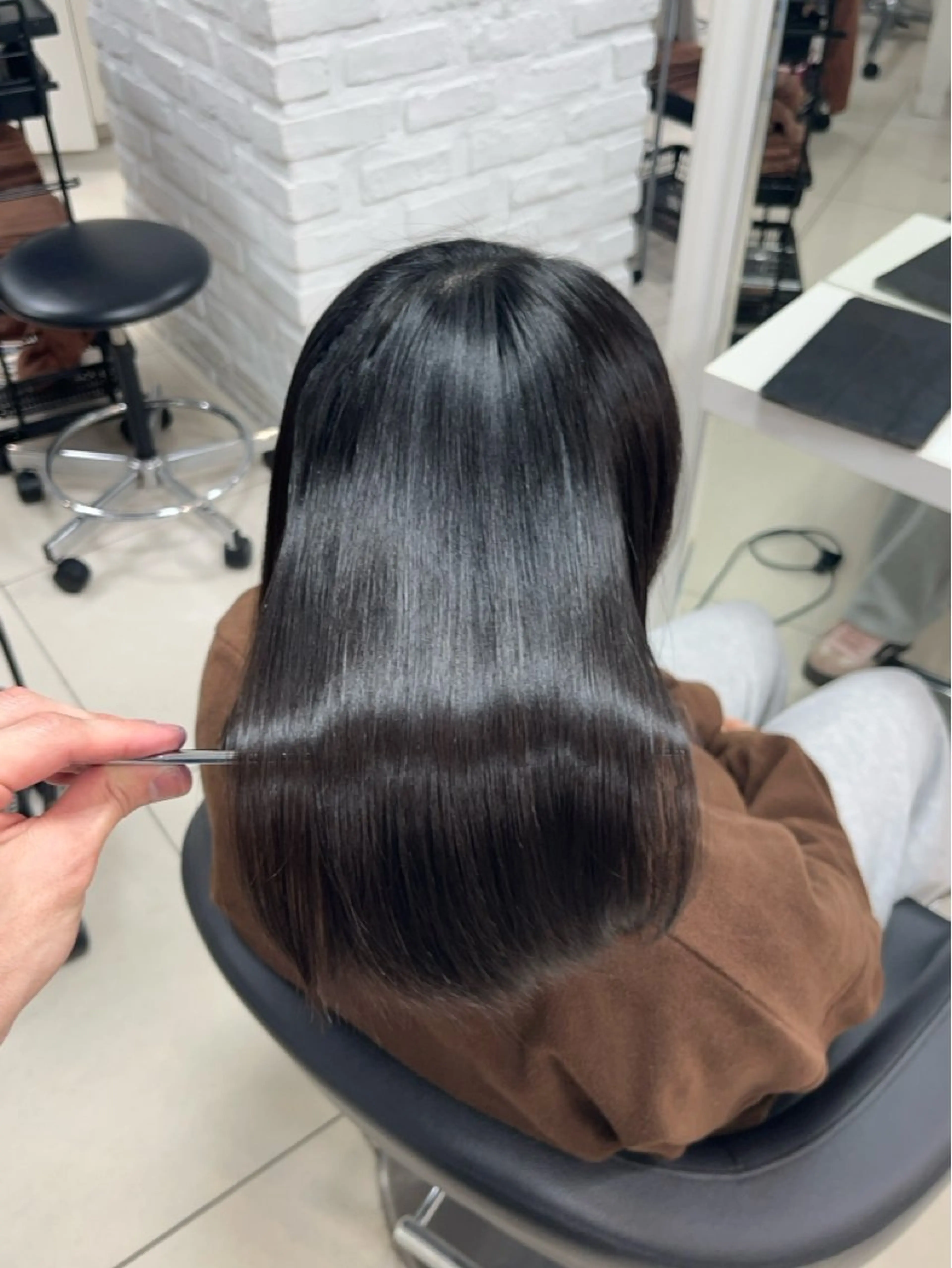 ロング パーマ カット 縮毛矯正 縮毛矯正指名No.1 艶カラー/SHIMAのヘアスタイル