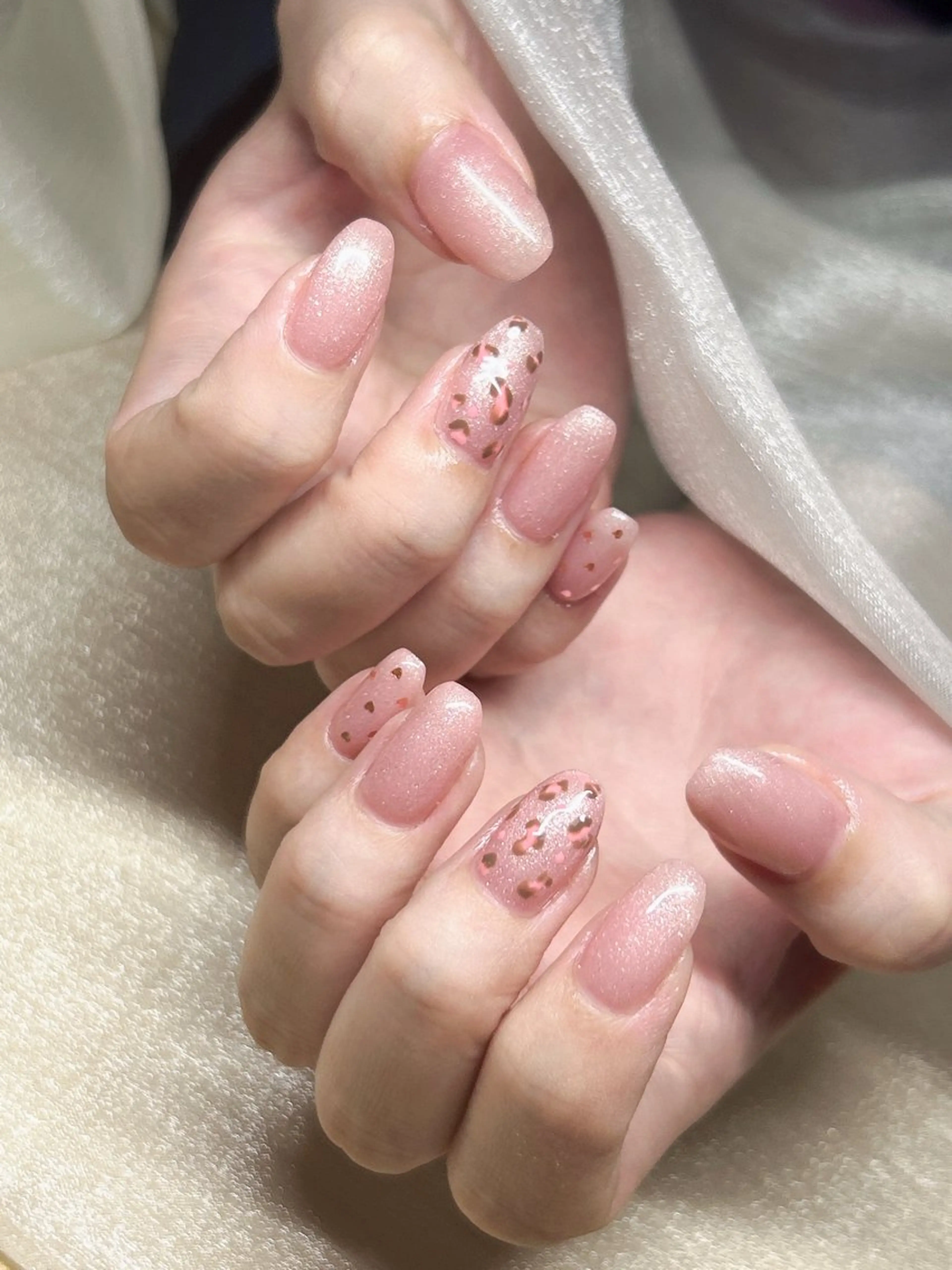ネイル ホログラムネイル ピンク 春ネイル LUKA NAILのネイルデザイン