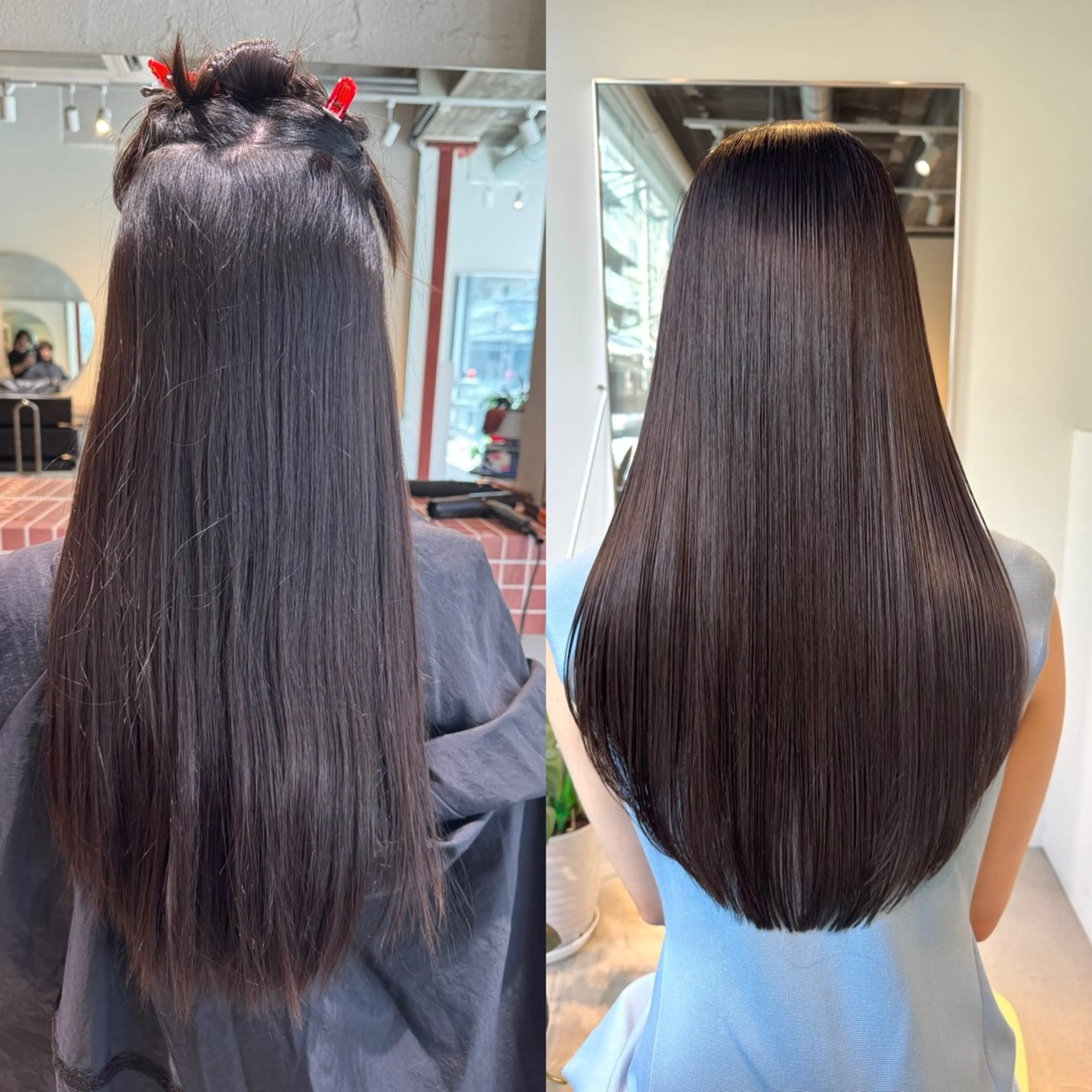 ロング 切りっぱなしボブ ショートボブ アッシュ ボブ ハイライト 髪質改善マスター 長尾勇弥/梅田中津のヘアスタイル