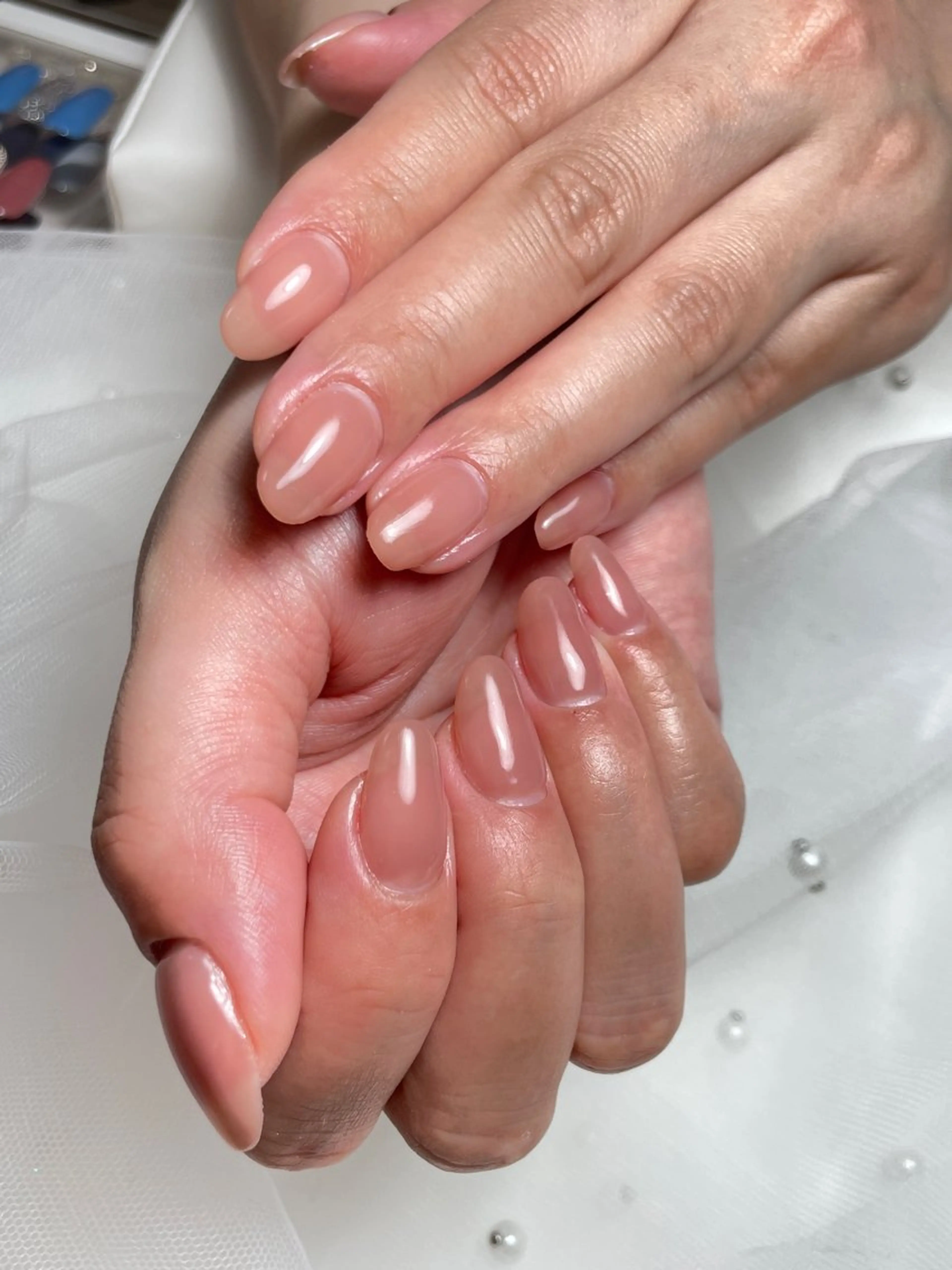 ネイル ブルー フレンチネイル ハート マグネットネイル ニュアンスネイル ハンドネイル Mnail _KKのネイルデザイン