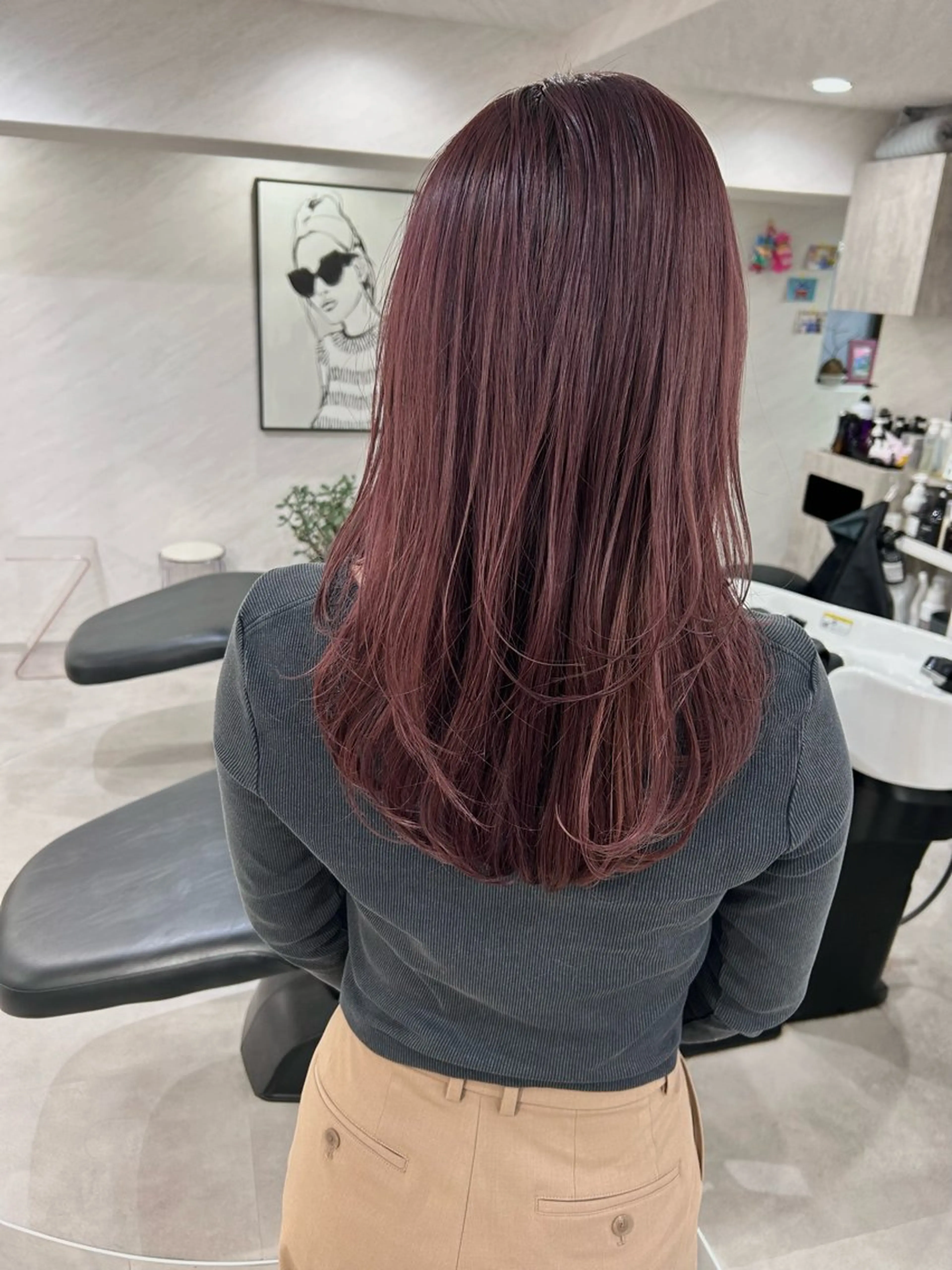 ロング カラー カット ヘアカラー トリートメント 髪質改善will hairdesignのヘアスタイル