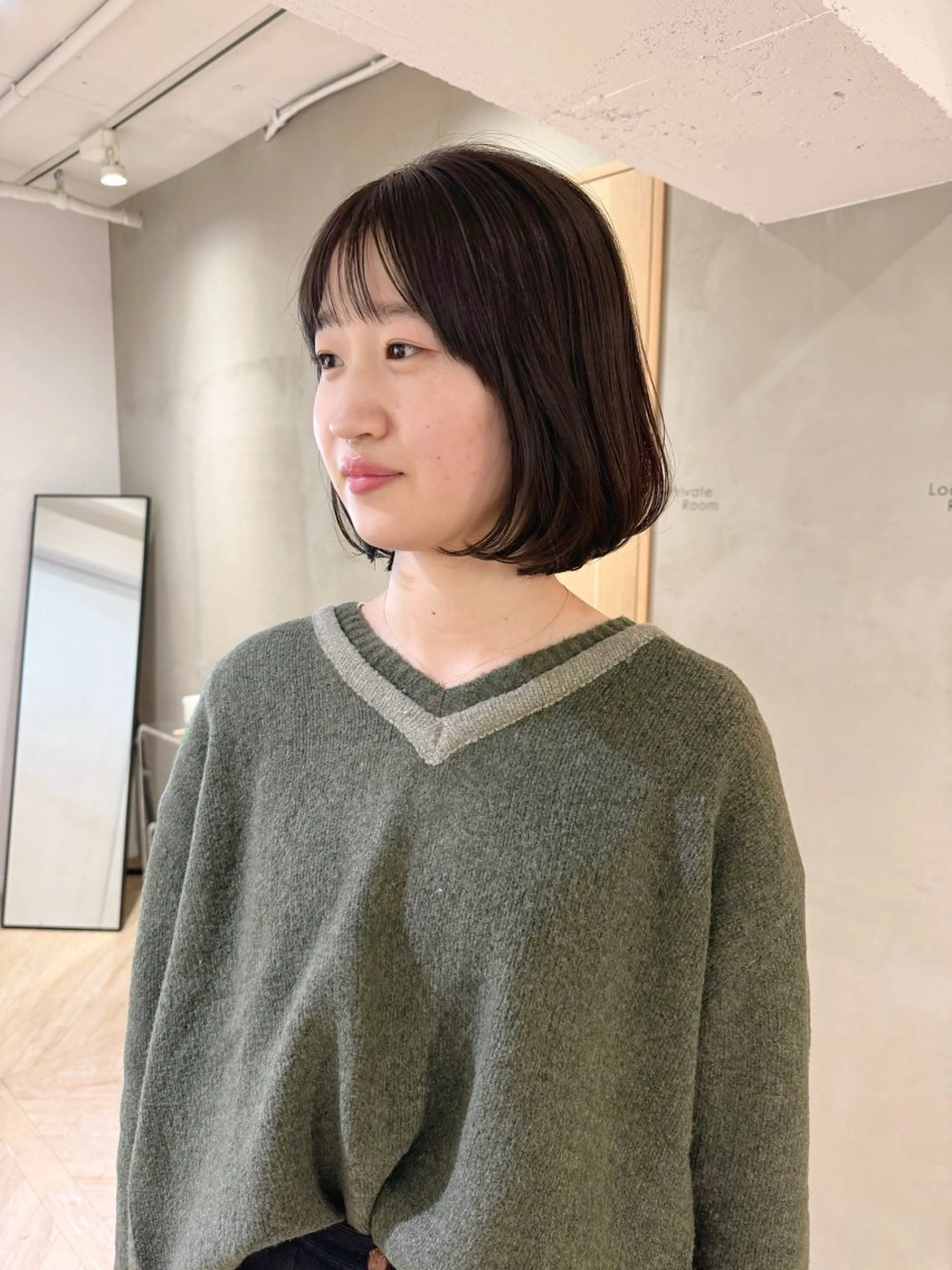 ミディアム カラー ベージュカラー ダブルカラー イルミナカラー ミルクティーベージュ ボブ ヘアカラー トリートメント ボブ/レイヤー 🌟梅田盛一🌟のヘアスタイル