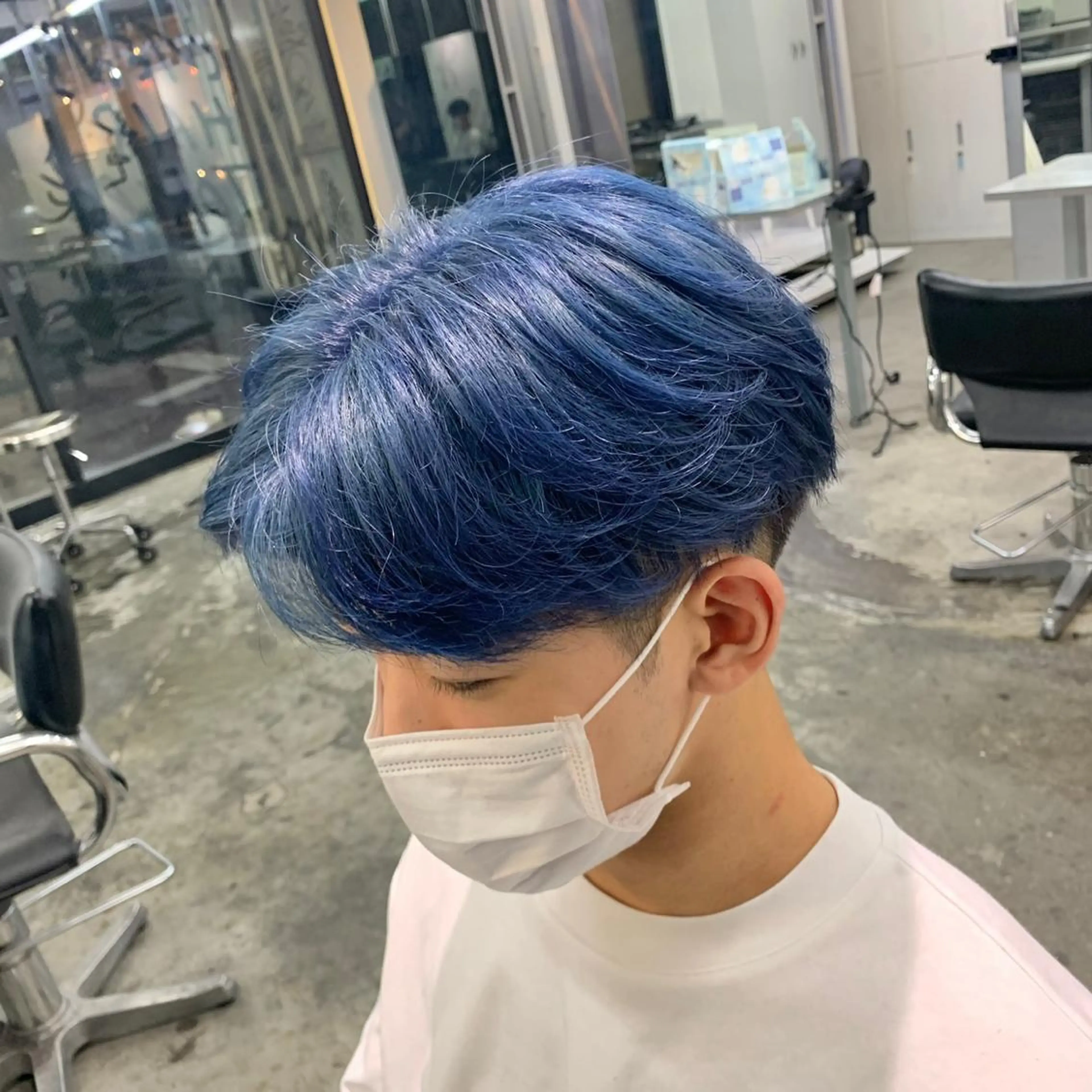 ショート カラー メンズ ブルーカラー 透明感カラー カット ヘアカラー メンズ特化美容師/ 藤戸 椋のヘアスタイル