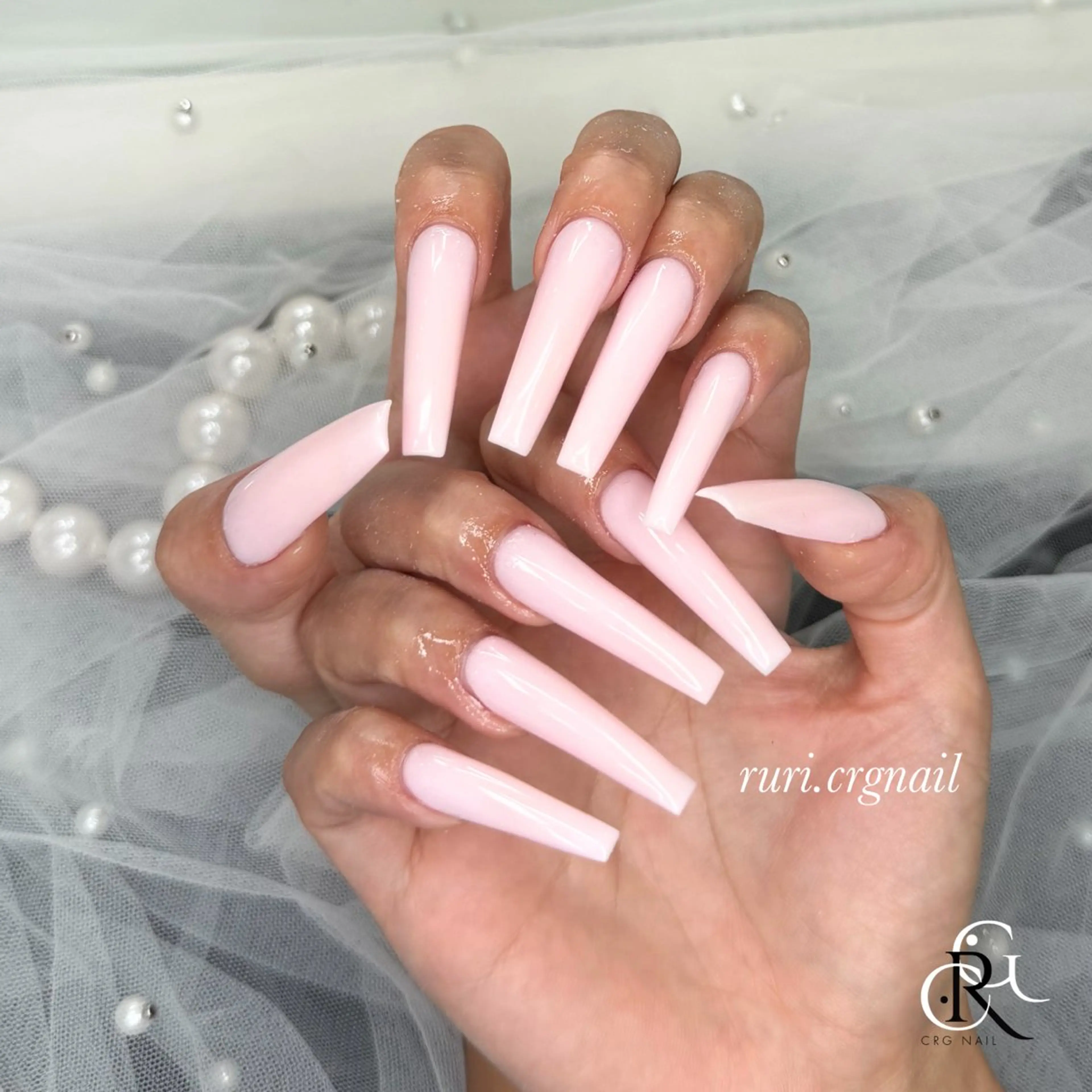 ネイル ワンカラーネイル パステルネイル ピンク スクエアネイル ハンドネイル RURI  トレンド スカルプ/美フォルムのネイルデザイン