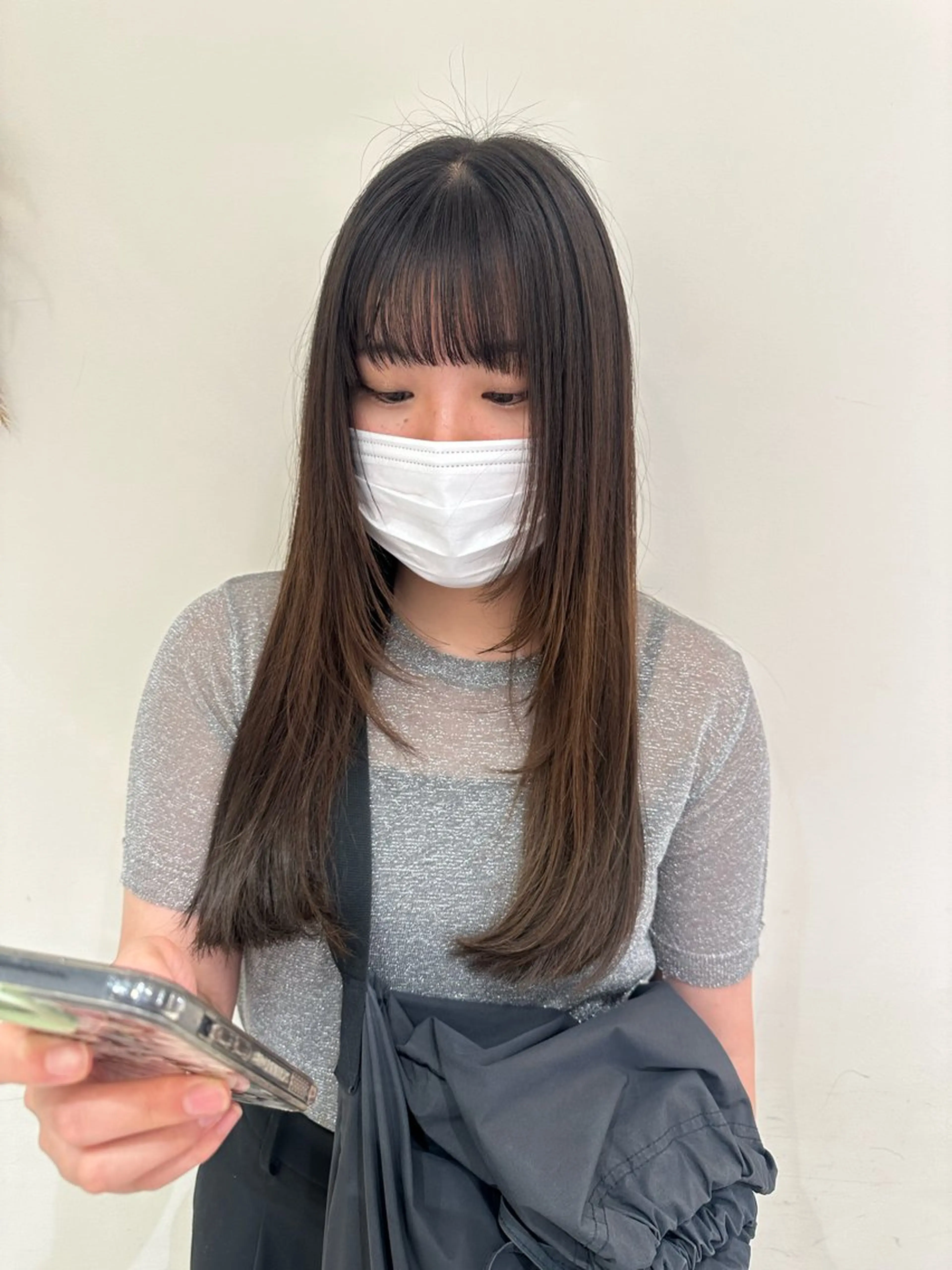 ロング カラー ヘアアレンジ タイトボブ個性派カラ ーAKANEのヘアスタイル