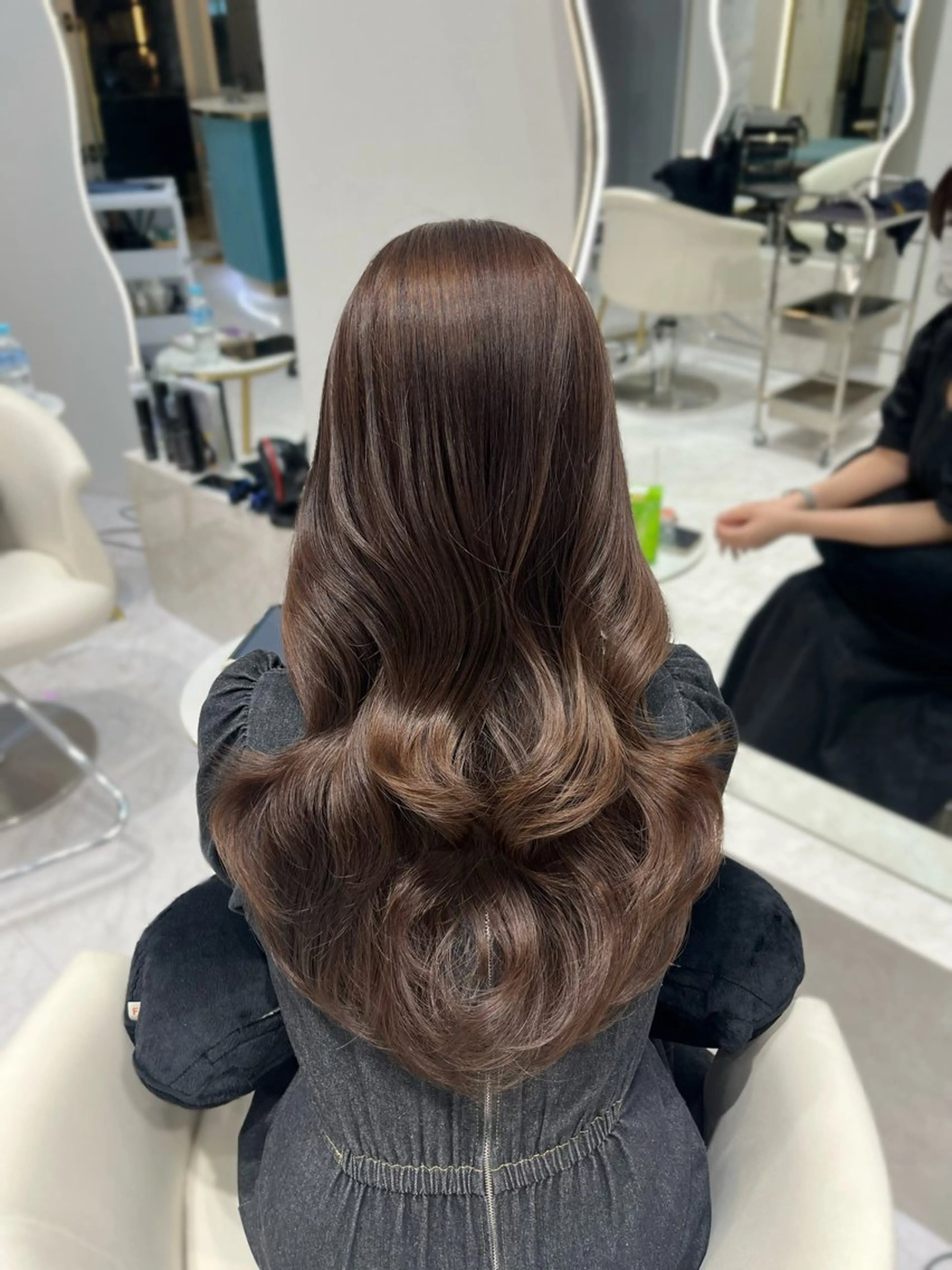 ロング カラー ベージュカラー ラベンダーカラー ラベンダーベージュ カット ヘアカラー トリートメント 名駅/大人韓国ヘア 艶カラー/Rihoのヘアスタイル