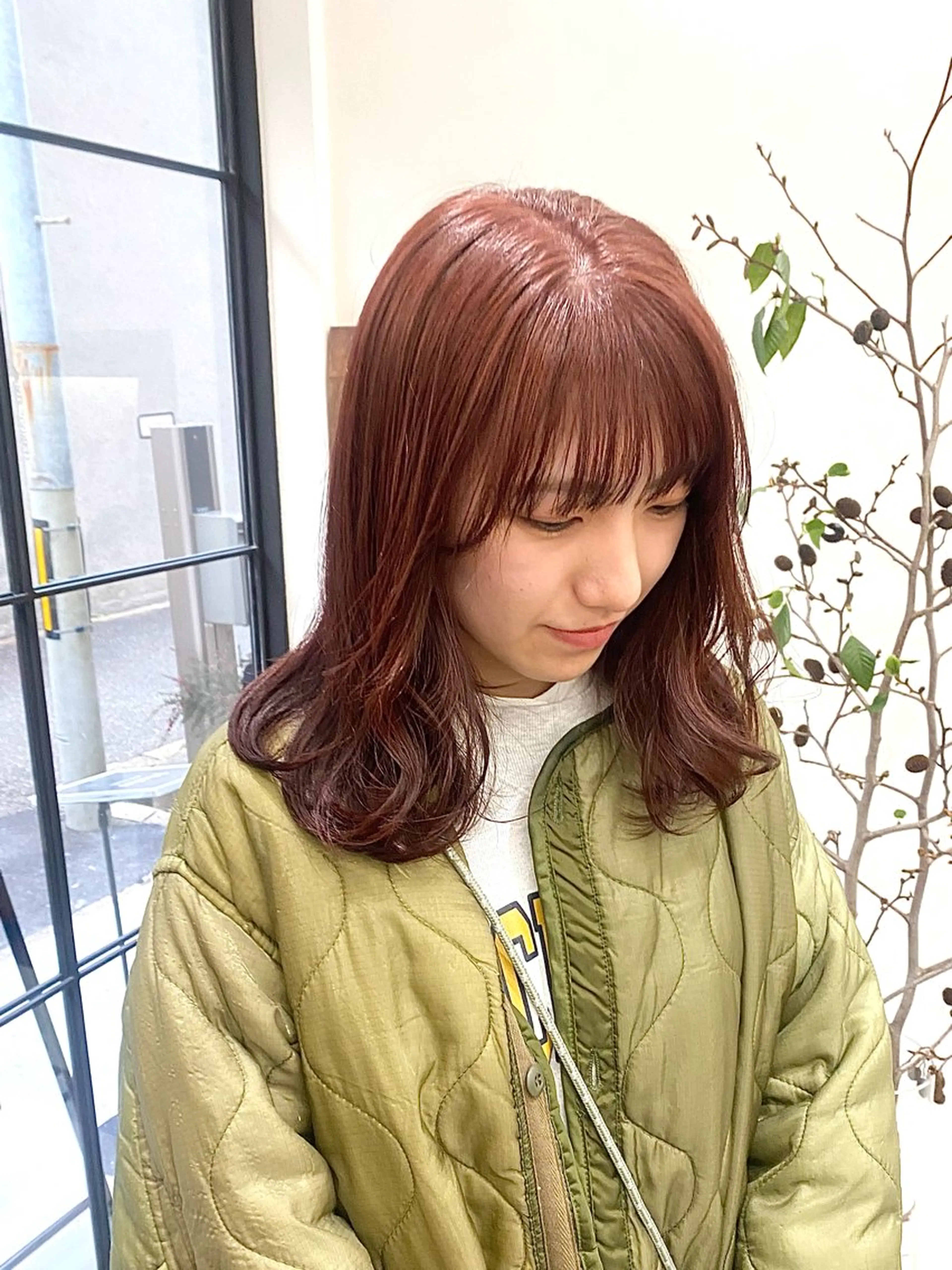 ミディアム カット ヘアカラー トリートメント ハル🌸柔色/ ブリーチなし/艶髪のヘアスタイル