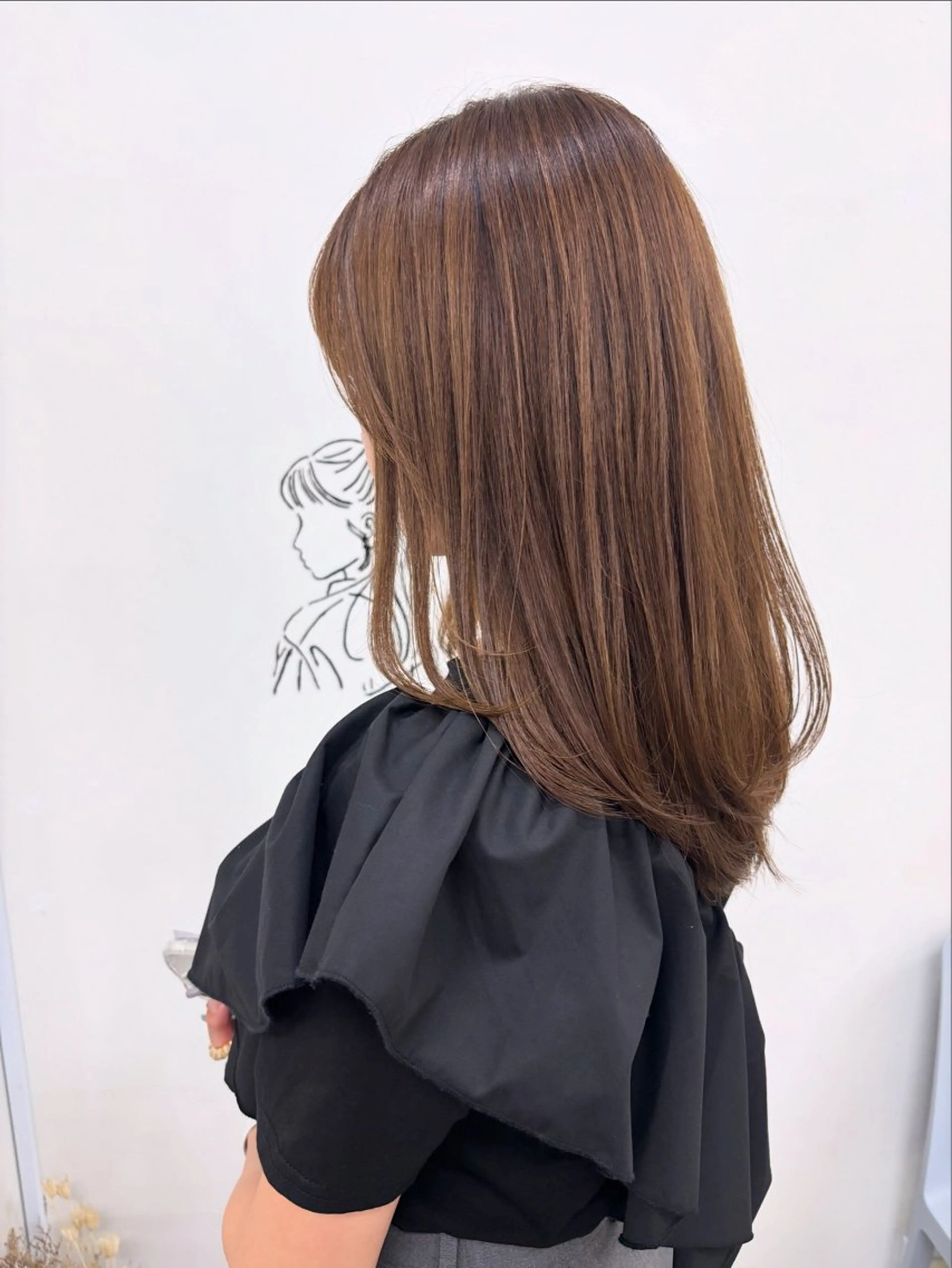 セミロング カラー カット ヘアカラー トリートメント 似合わせ美髪ヘア✨ 天王寺.阿倍野🌈のヘアスタイル