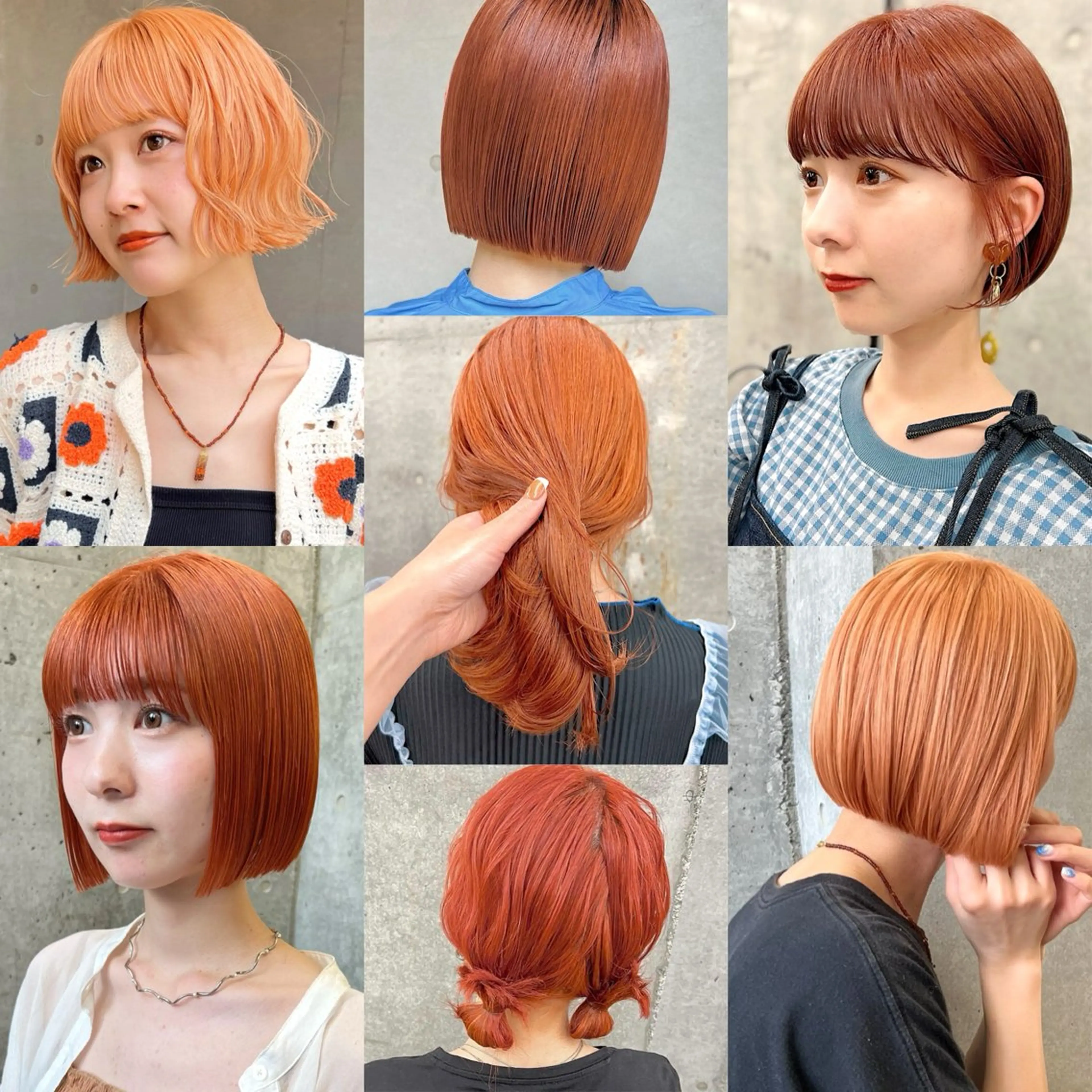 ショート カラー ブリーチ ダブルカラー ブリーチなしカラー オレンジ 泉愛美/銀座美容師 /暖色カラー/ボブのヘアスタイル