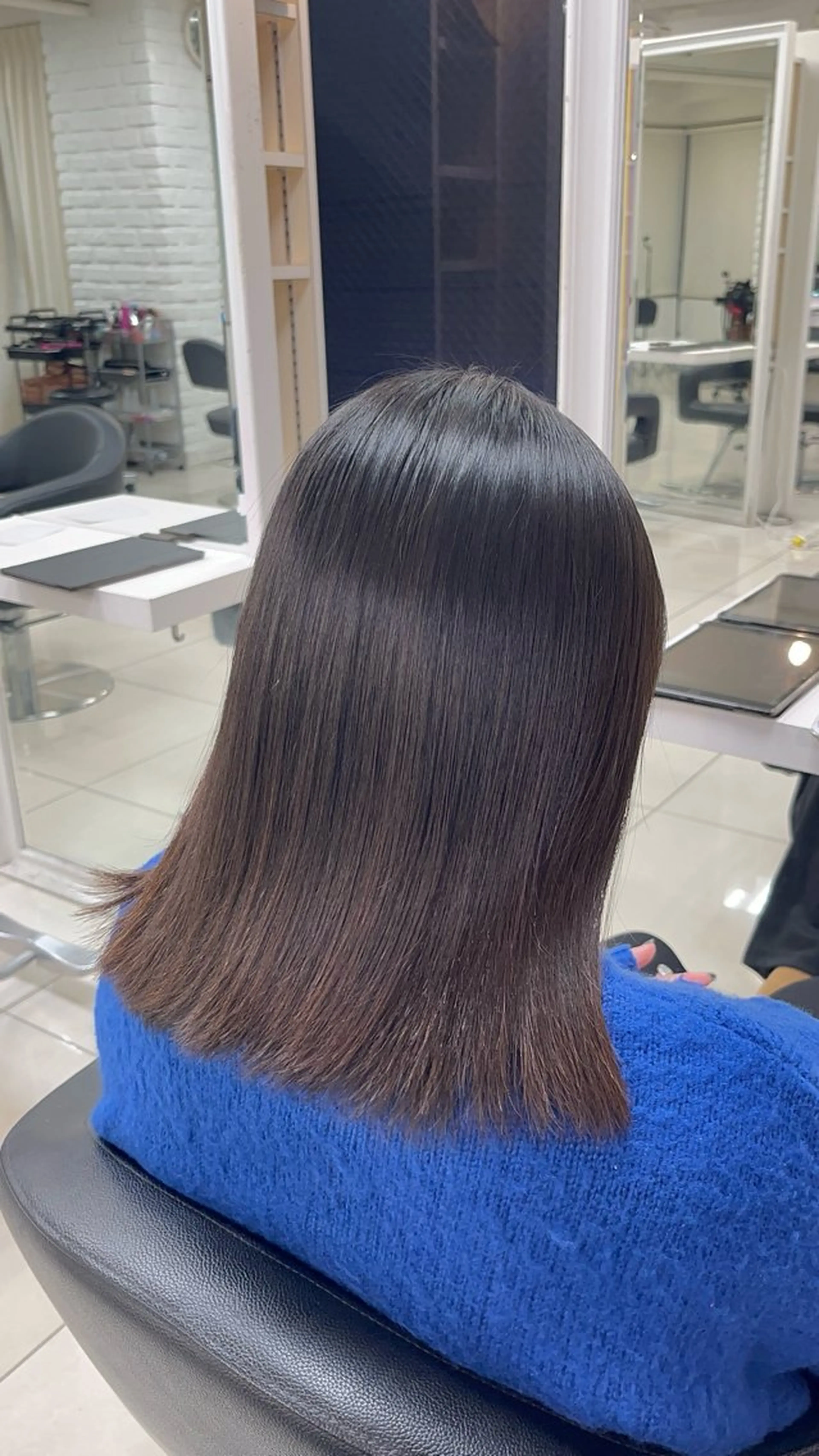 ミディアム パーマ カット 縮毛矯正 縮毛矯正指名No.1 艶カラー/SHIMAのヘアスタイル