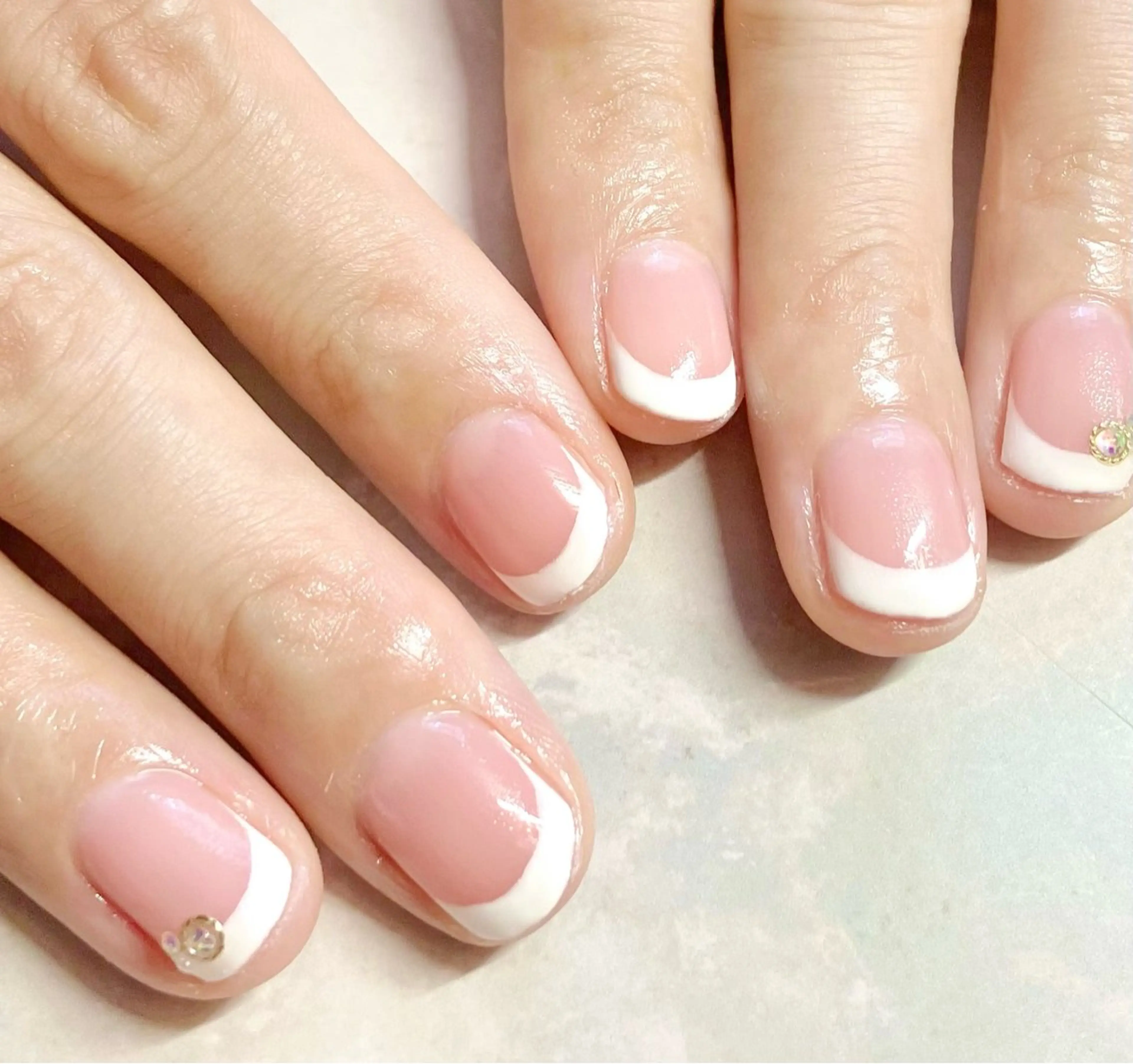 ネイル フレンチネイル ショートネイル ハンドネイル rii 　nail所属・まつ毛&ネイル rikoのマツエク・マツパデザイン