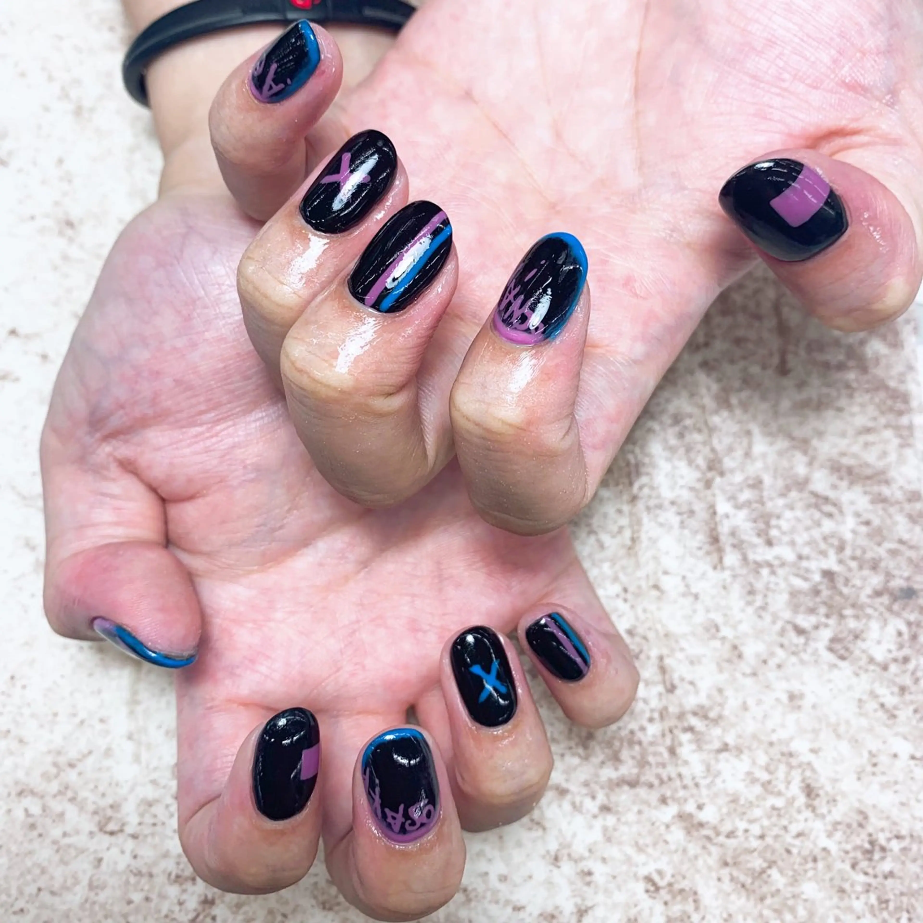 メンズ ネイル ハンドネイル ⭐︎休業中の練習⭐︎ JNA認定講師髙橋のネイルデザイン