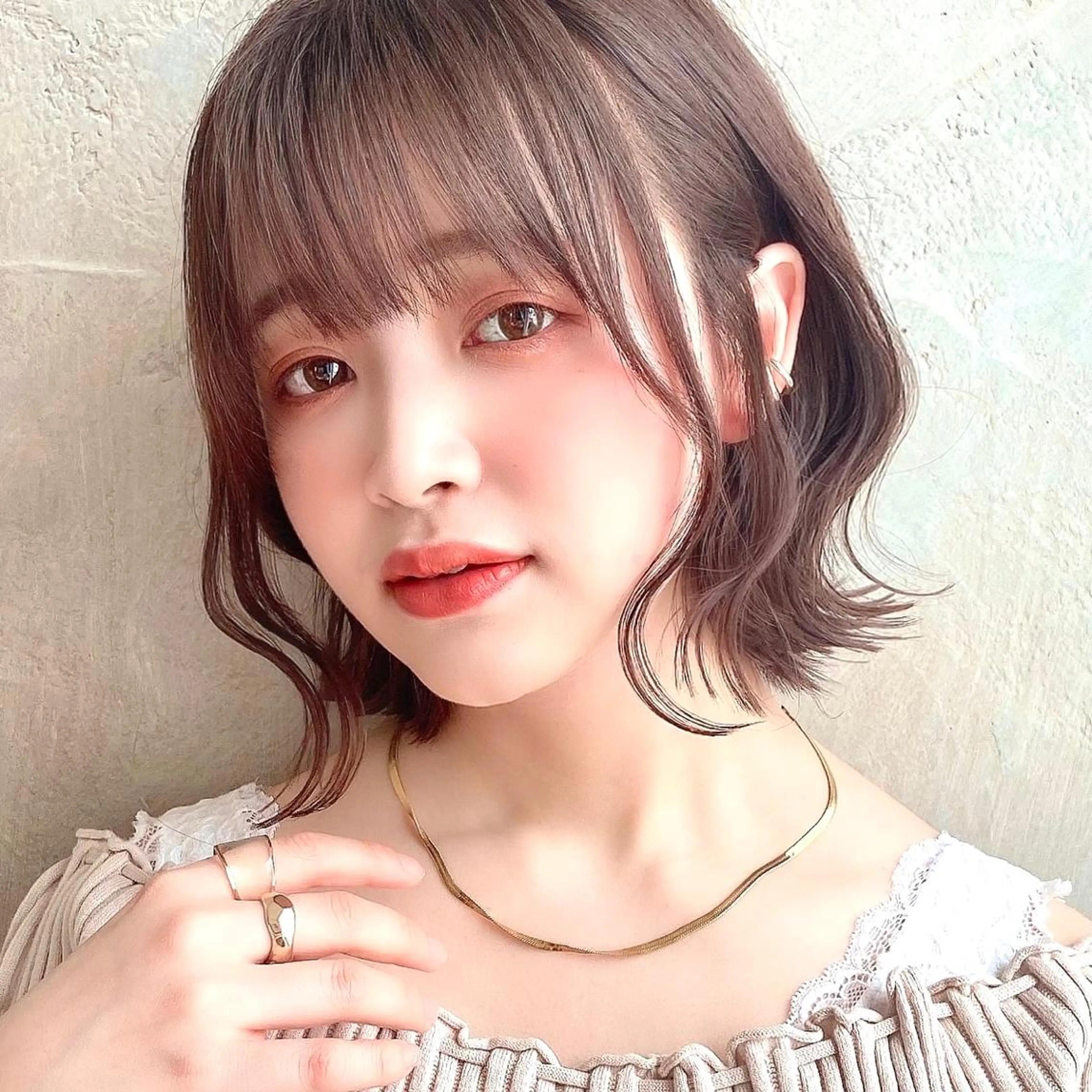 ミディアム カラー パーマ ヘアアレンジ ミディアムパーマ ボブ 似合わせカット 🌈小顔似合わせ SHIHO🌈のヘアスタイル