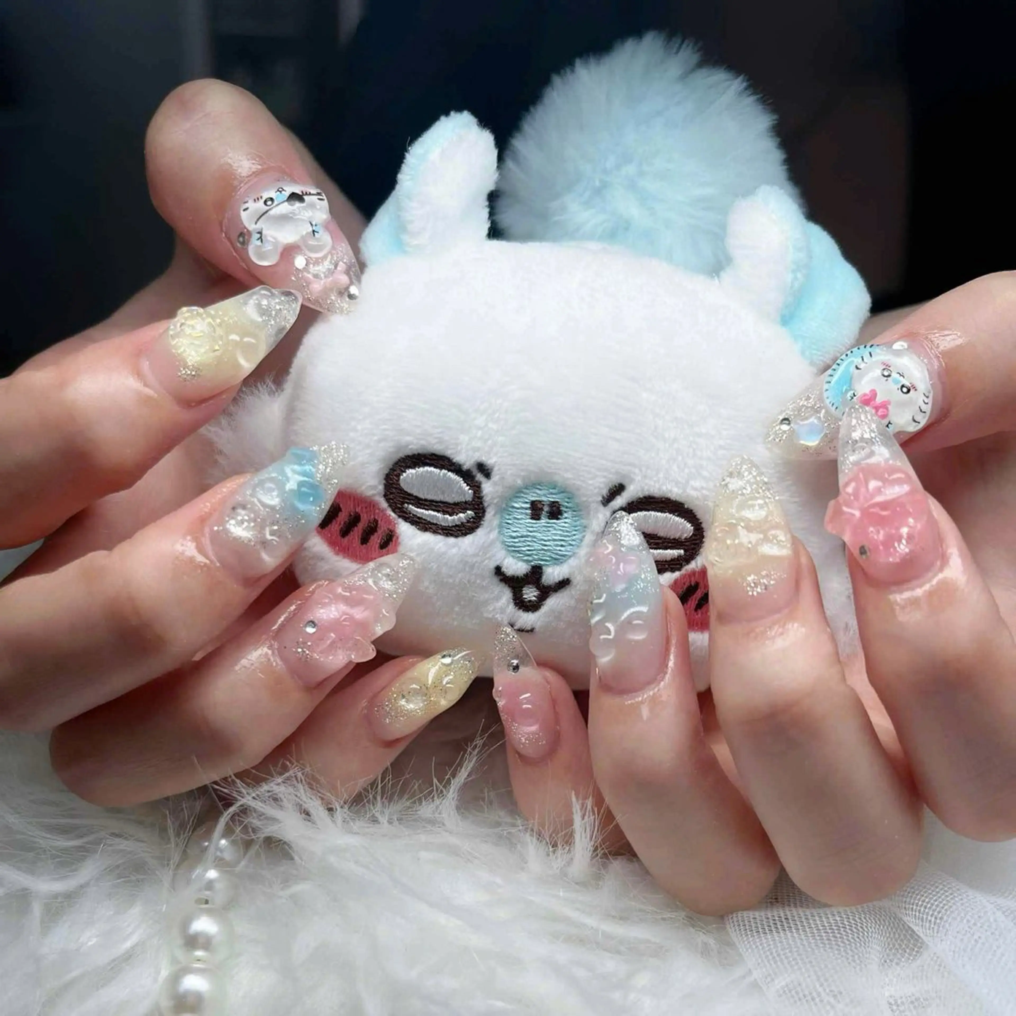 ネイル オーロラネイル フレンチネイル ジェルネイル ハロウィン 韓国ネイル ハンドネイル H.baby Nail Salonのネイルデザイン