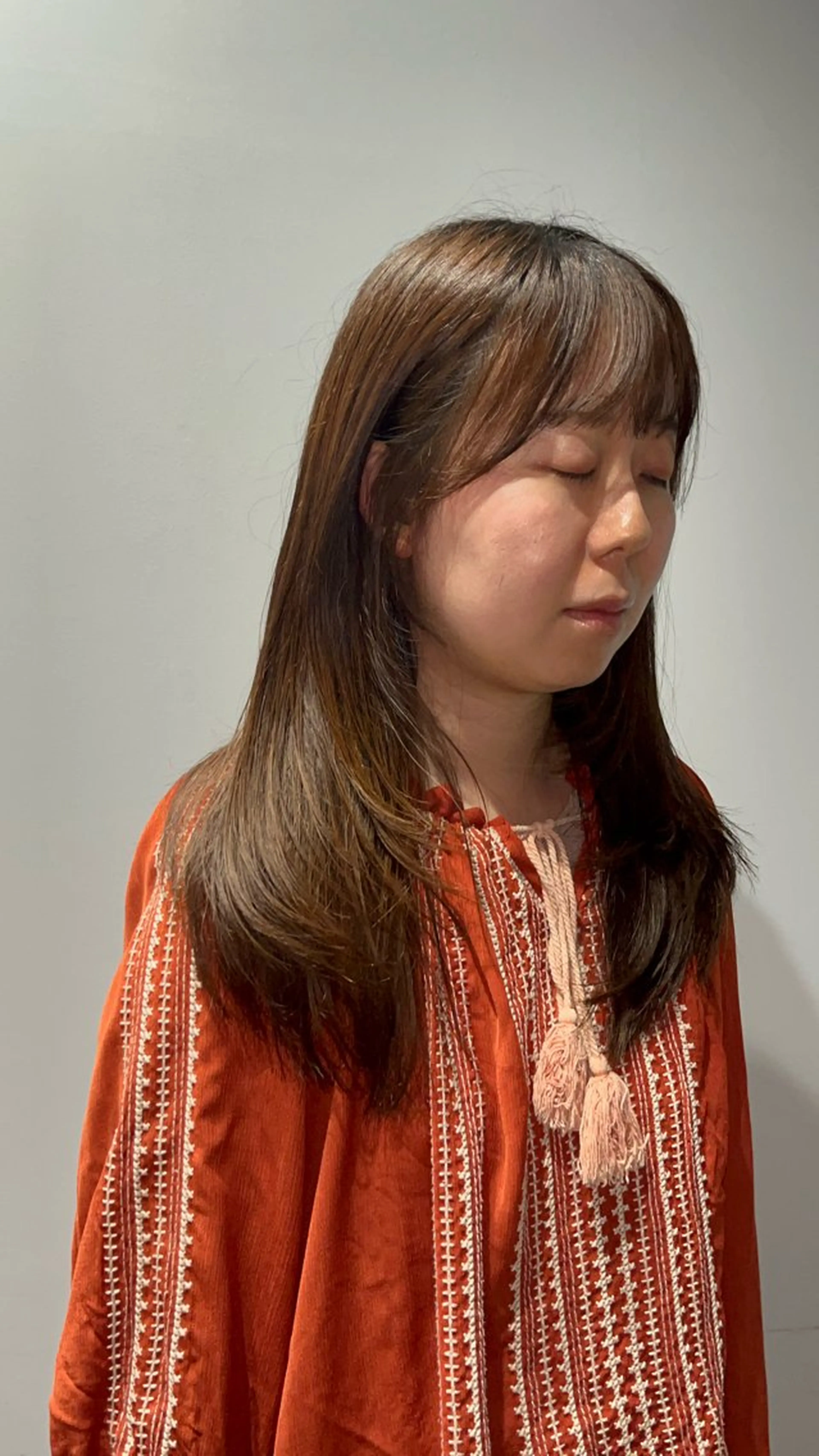 セミロング 韓国風ヘア レイヤーカット 髪質改善/韓国ヘア/ 赤み消し/sahoのヘアスタイル