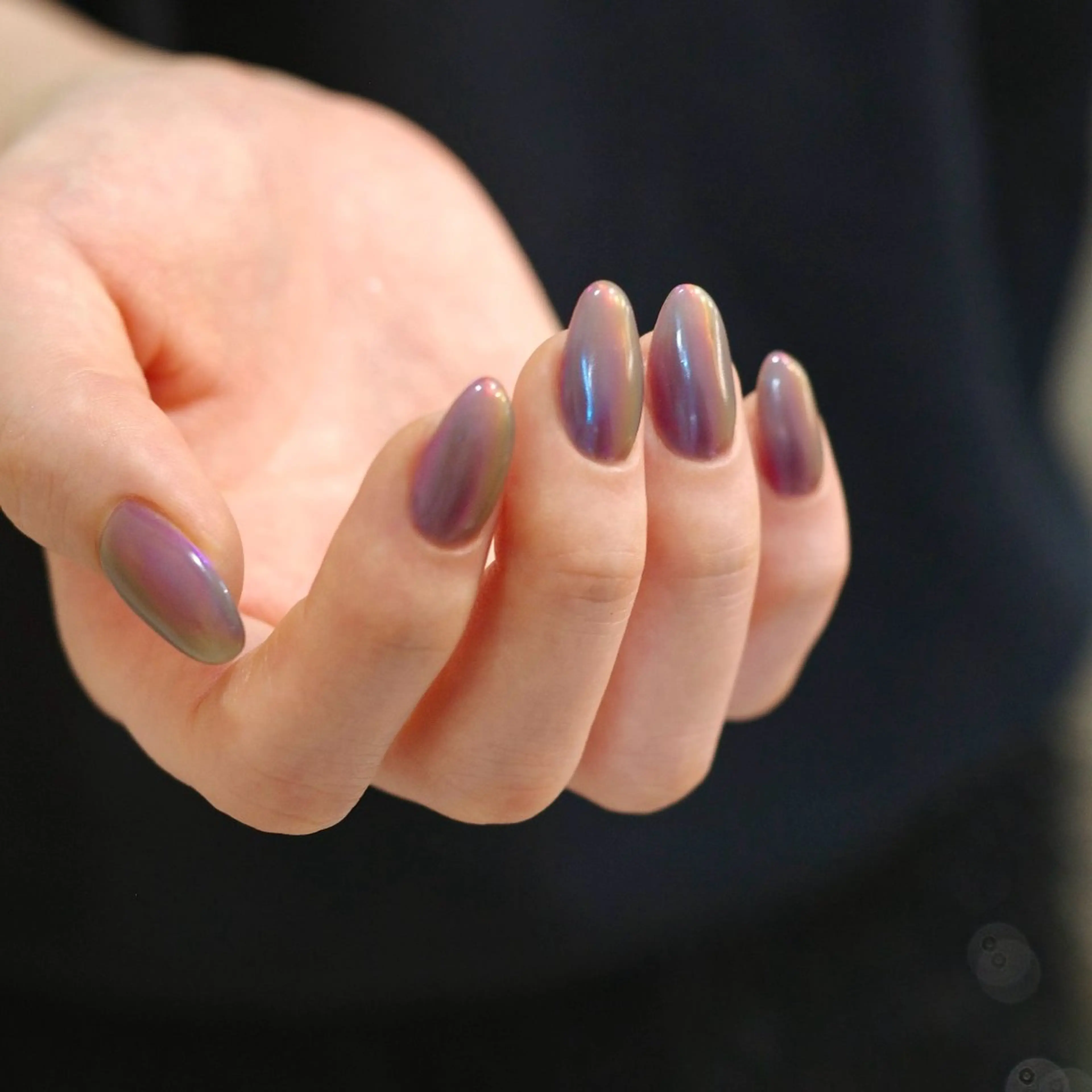 ネイル ブルー ジェルネイル グリーン ミラーネイル ワンカラーネイル ハンドネイル pointillé .ayaのネイルデザイン