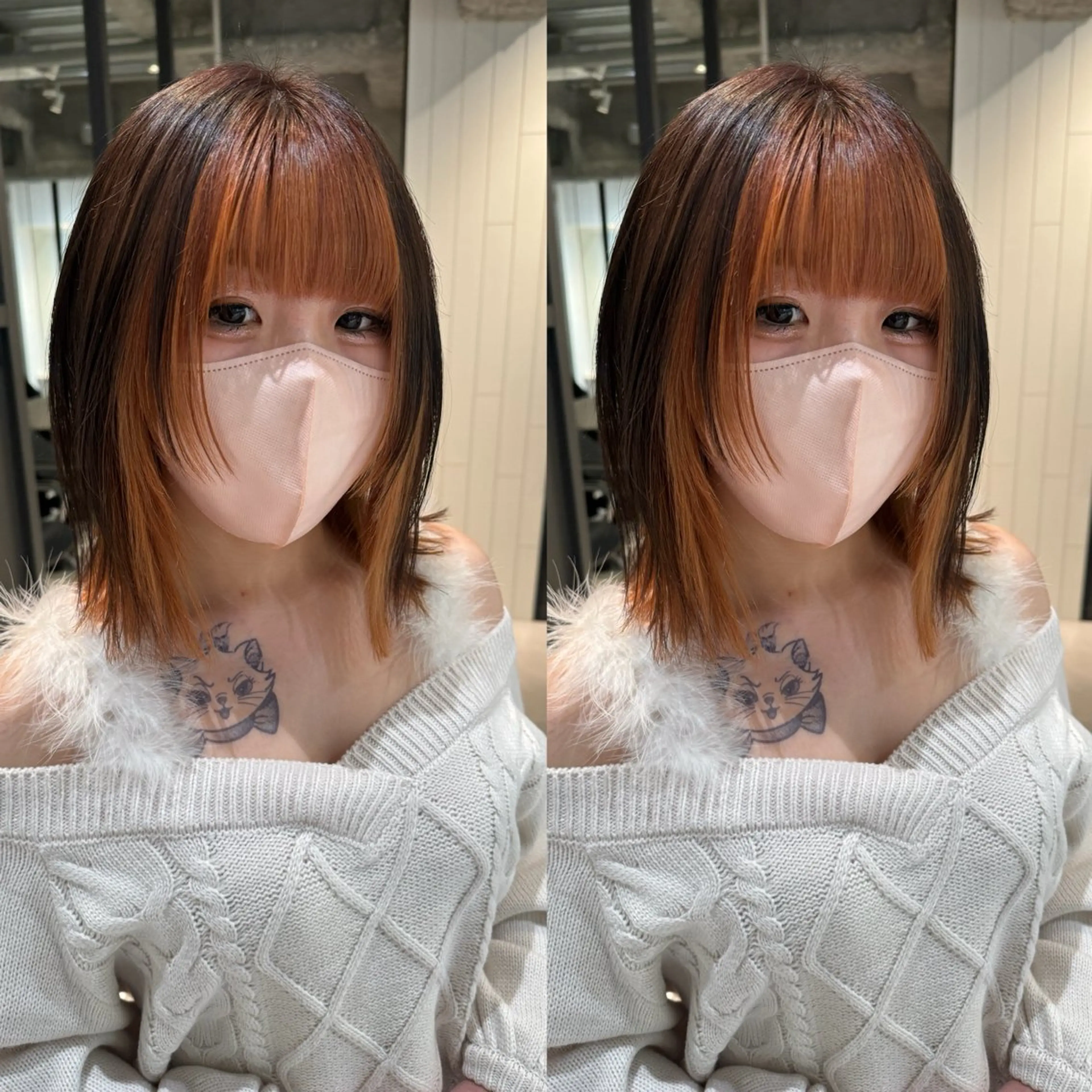 ミディアム カラー wool TOKYO けいご[ブリーチ]のヘアスタイル