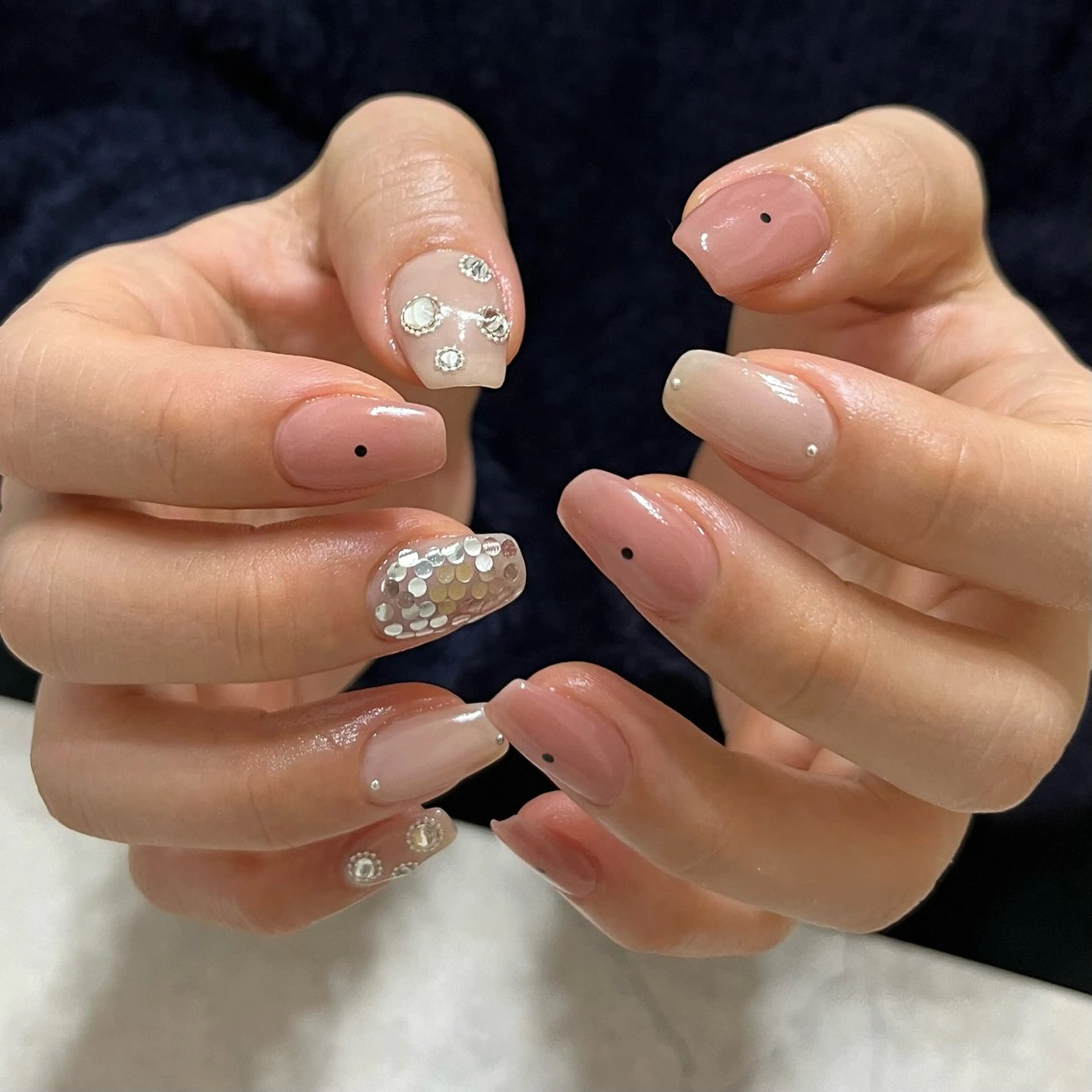 ネイル グリーン ハンドネイル vegh. nail/阿波座のネイルデザイン