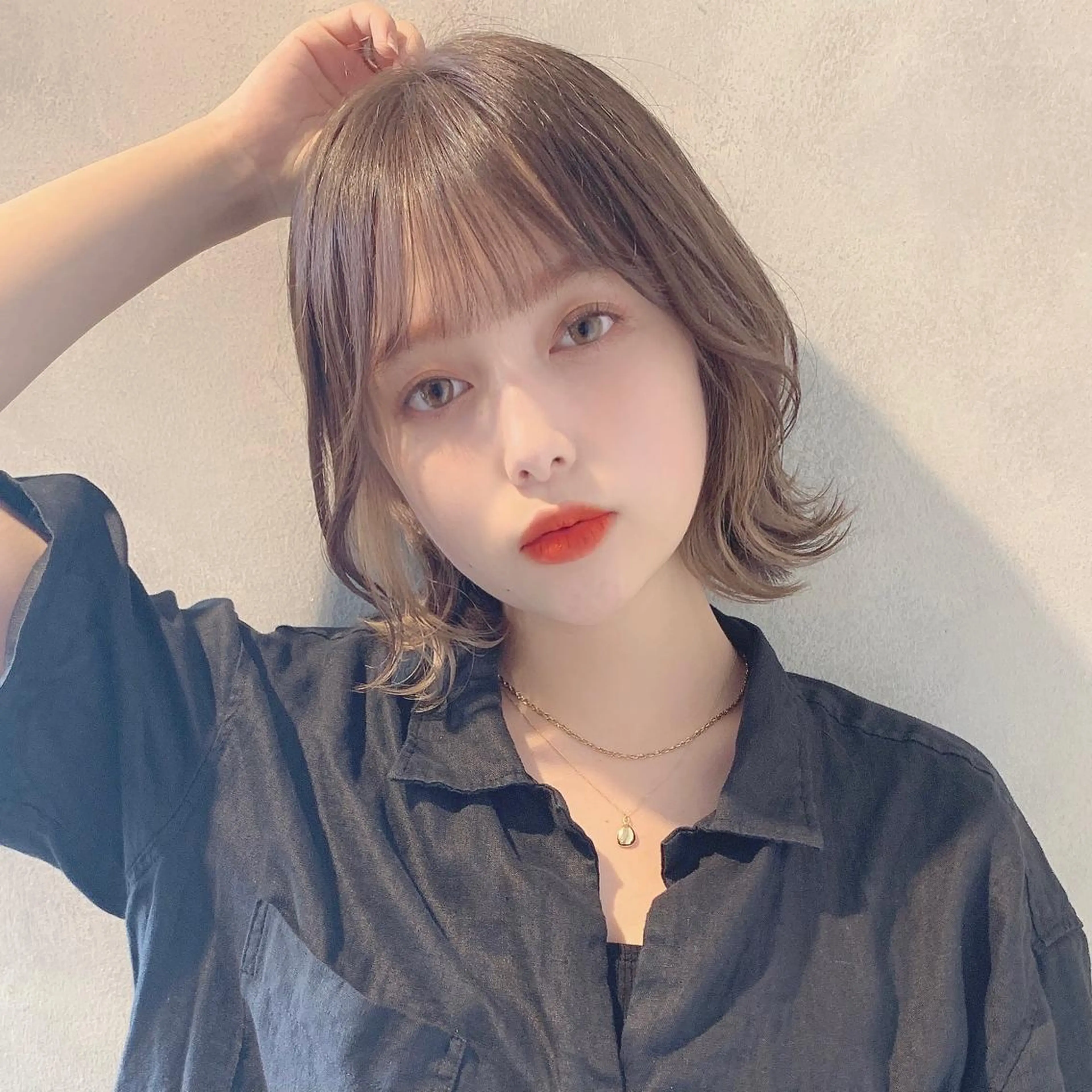 ミディアム カラー インナーカラー ボブ ✨️美髪矯正×似合わ せ艶カラー✨藤田透のヘアスタイル