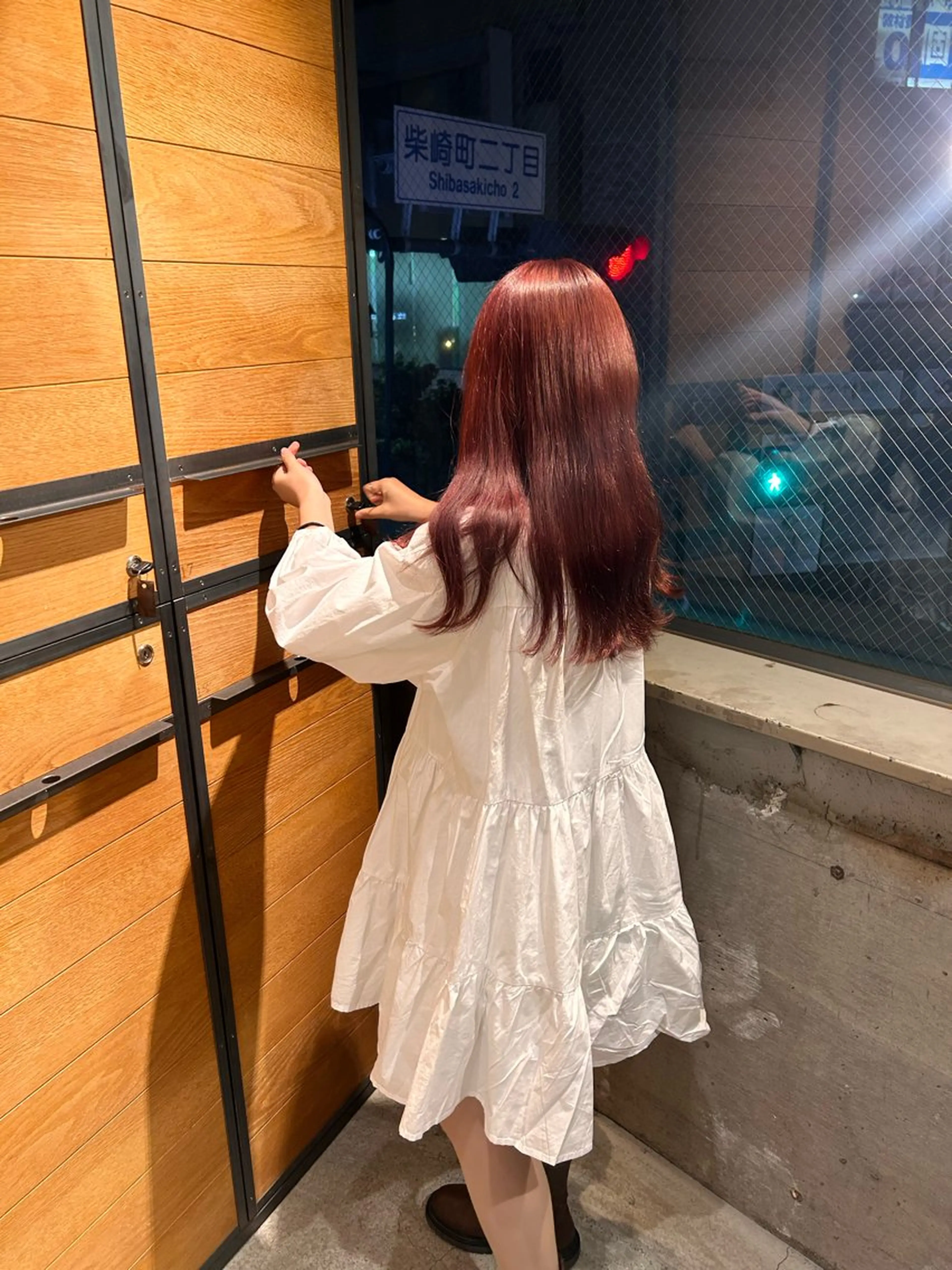 ロング カラー ブリーチ ブラウンカラー ピンクカラー ピンクブラウン ヘアカラー keen 立川のヘアスタイル