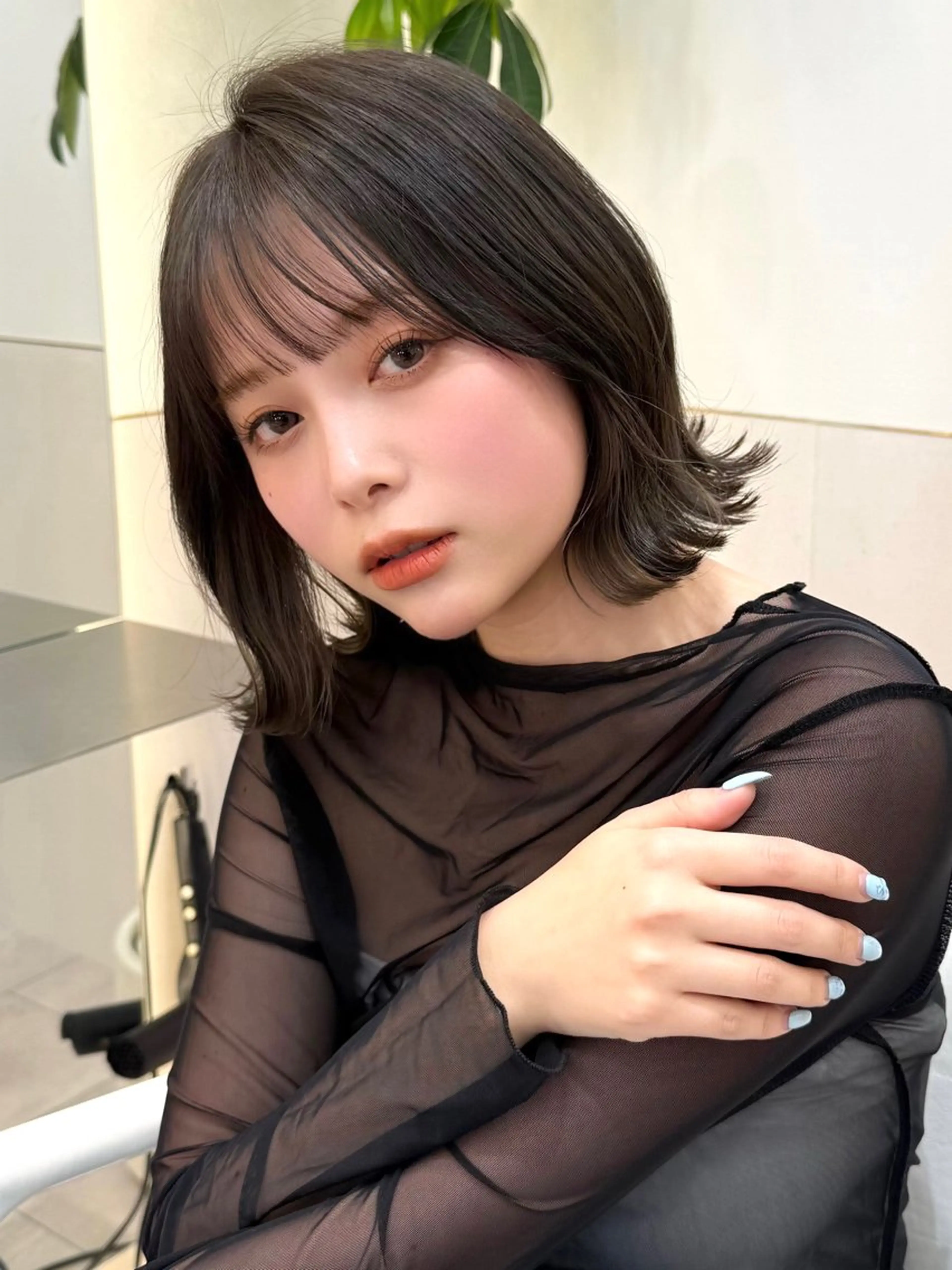 ミディアム カット ヘアカラー トリートメント 新宿/髪質改善/ボブ 韓国レイヤー大重聖斗のヘアスタイル