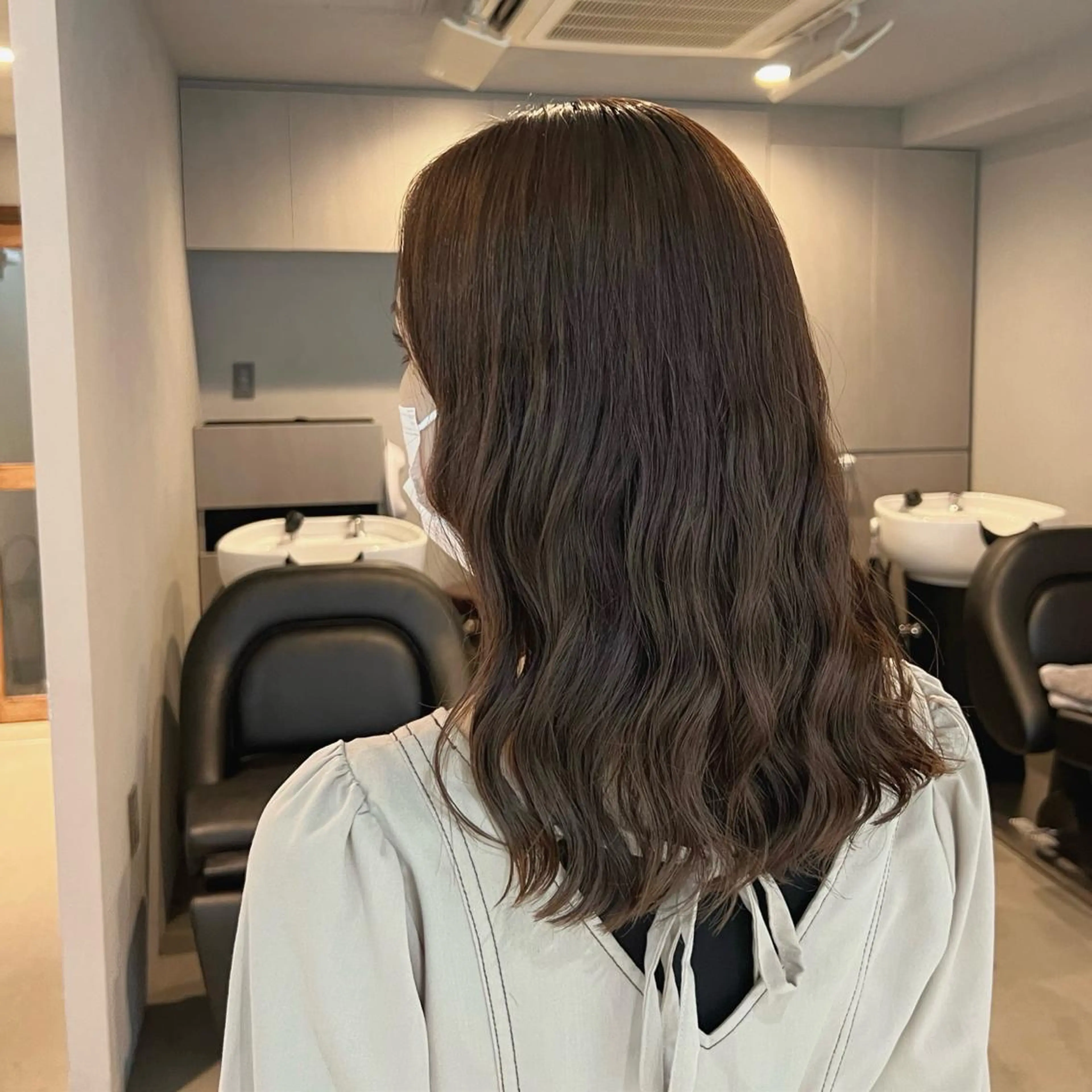 ミディアム カラー パーマ akane/ボブ /オリーブベージュのヘアスタイル