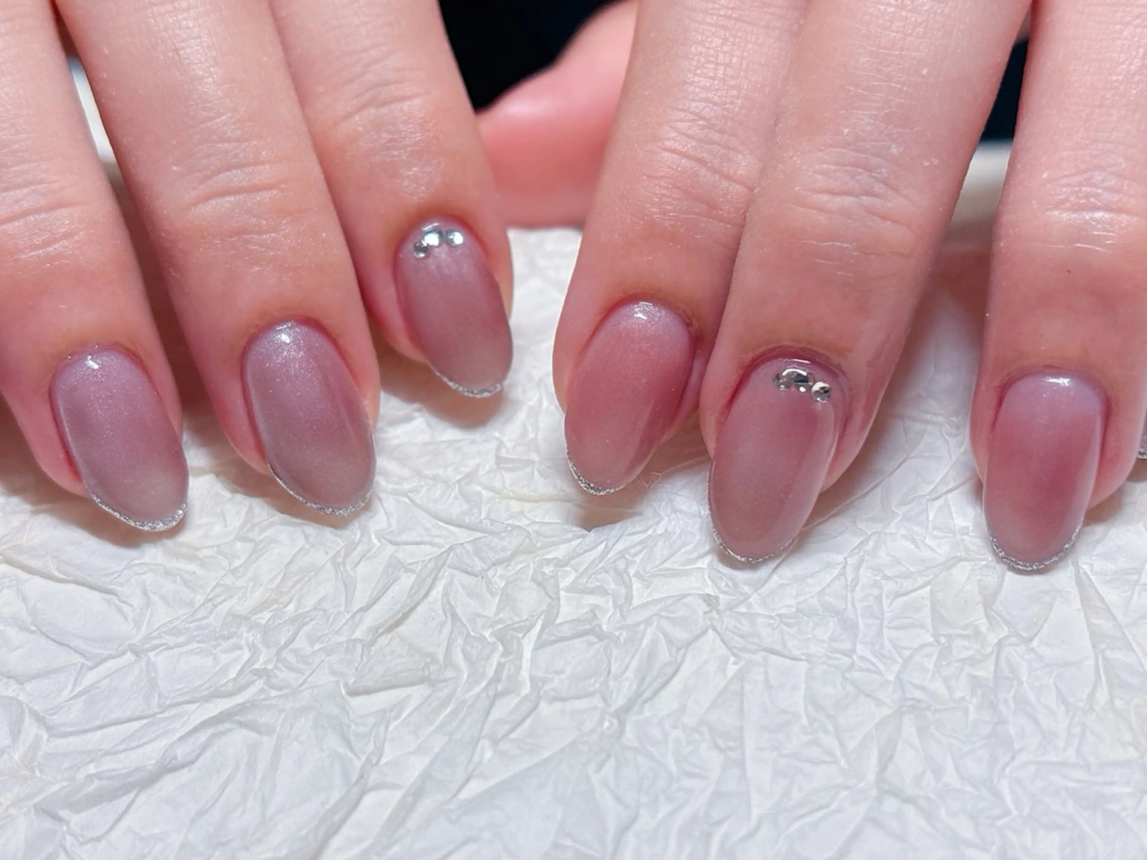 ネイル ラメ(グリッター) ストーンネイル ハンドネイル ハンドケア ゆ か_Nails💫のネイルデザイン