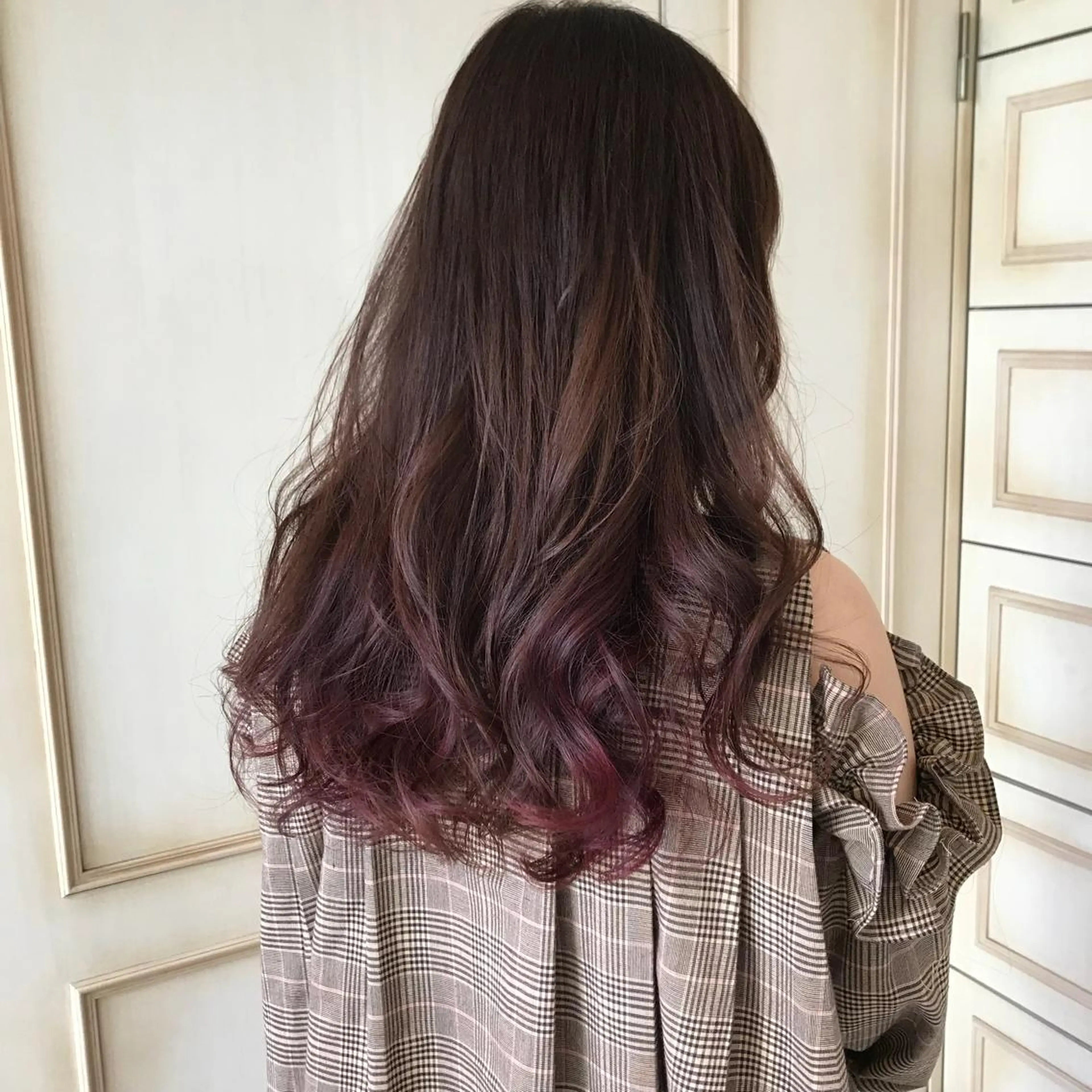 ロング カラー ヘアアレンジ デザインカラー ピンクカラー バイオレットカラー ナチュラル艶ヘア 🌸内田彩香のヘアスタイル