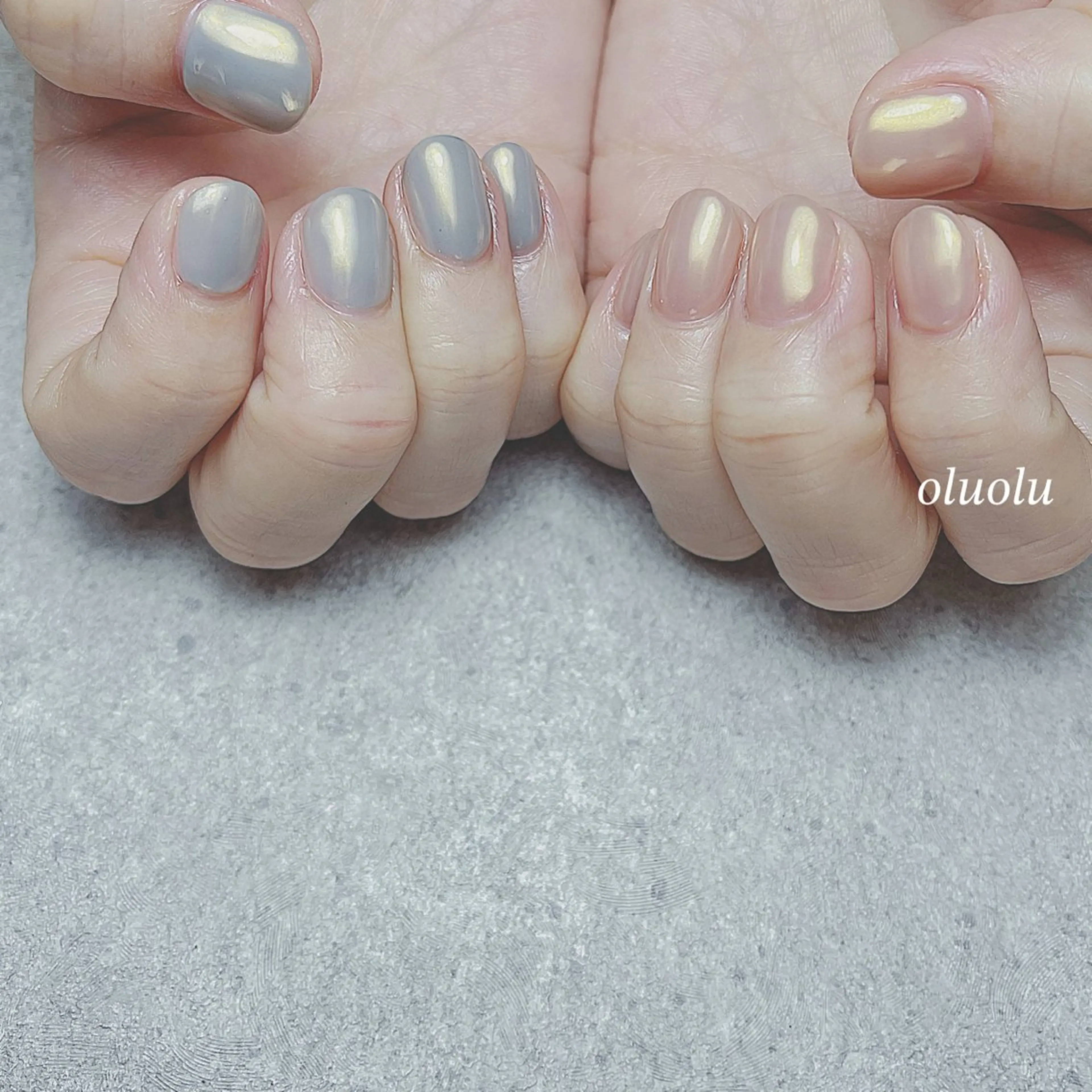 ネイル オーロラネイル ハンドネイル 大村 紬華のネイルデザイン