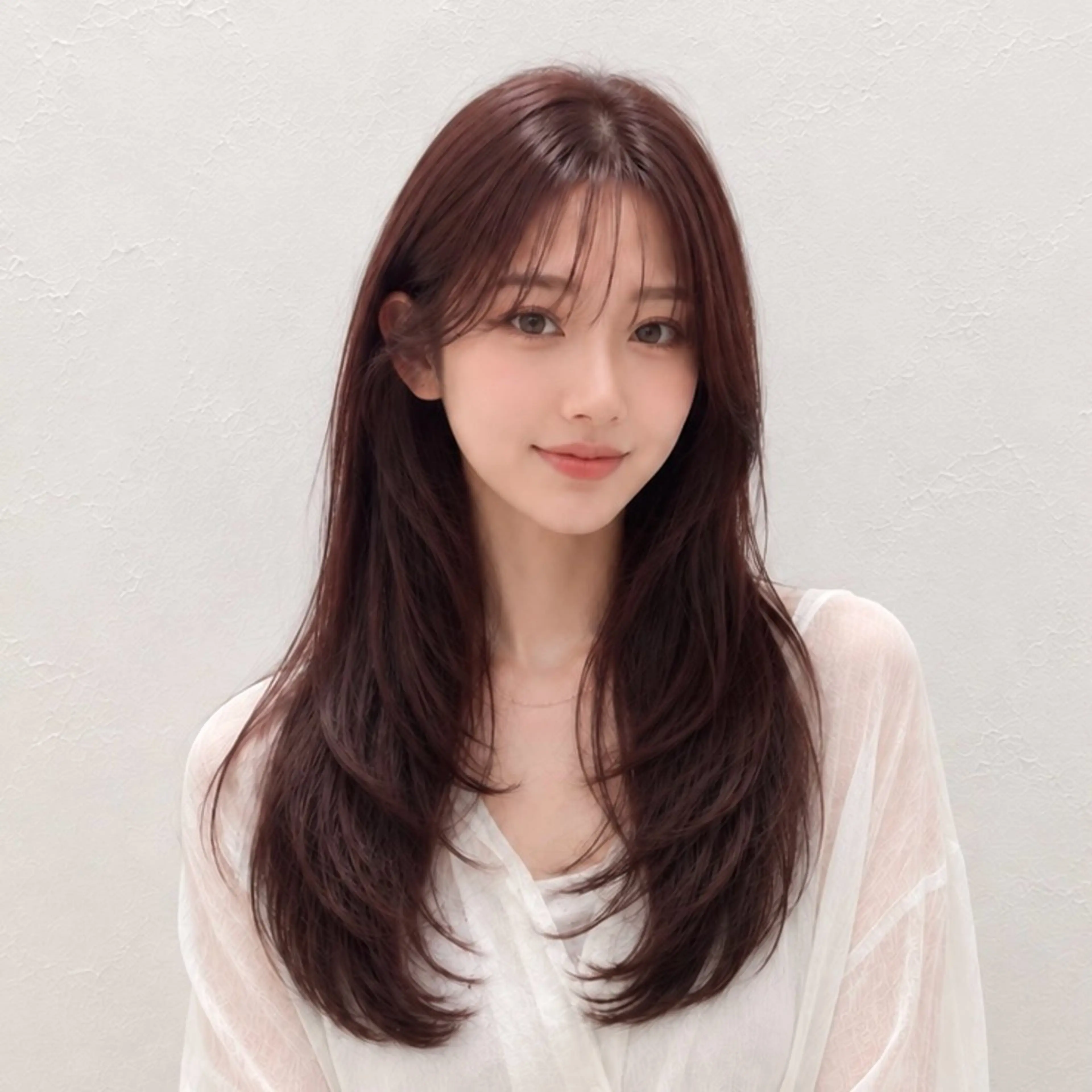 ロング カラー ブラウンカラー ピンクカラー ピンクブラウン レイヤーカット カット ヘアカラー 佐藤 舞のヘアスタイル