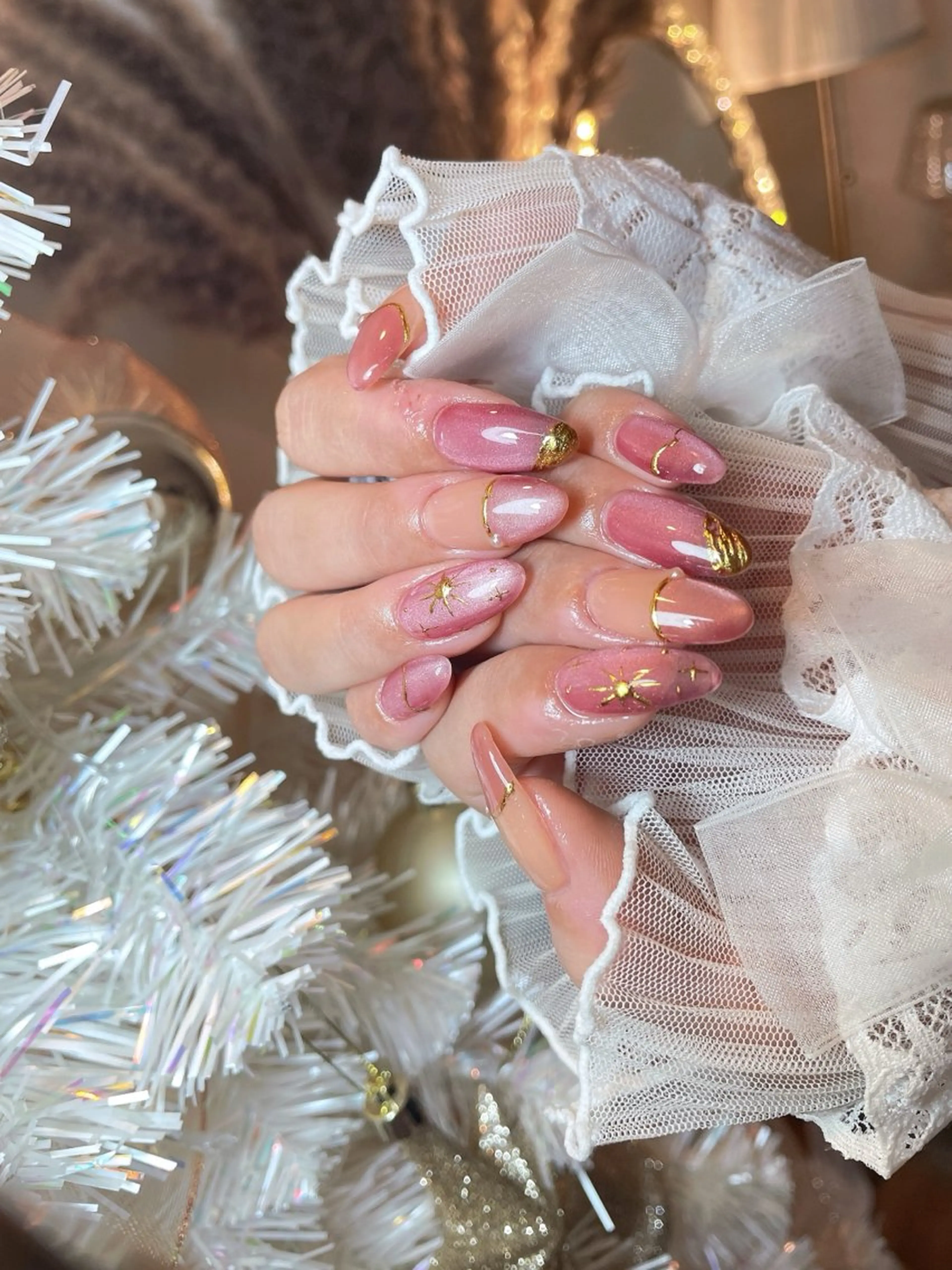 ネイル 23時まで❤︎韓国、 ワンホンネイルのネイルデザイン