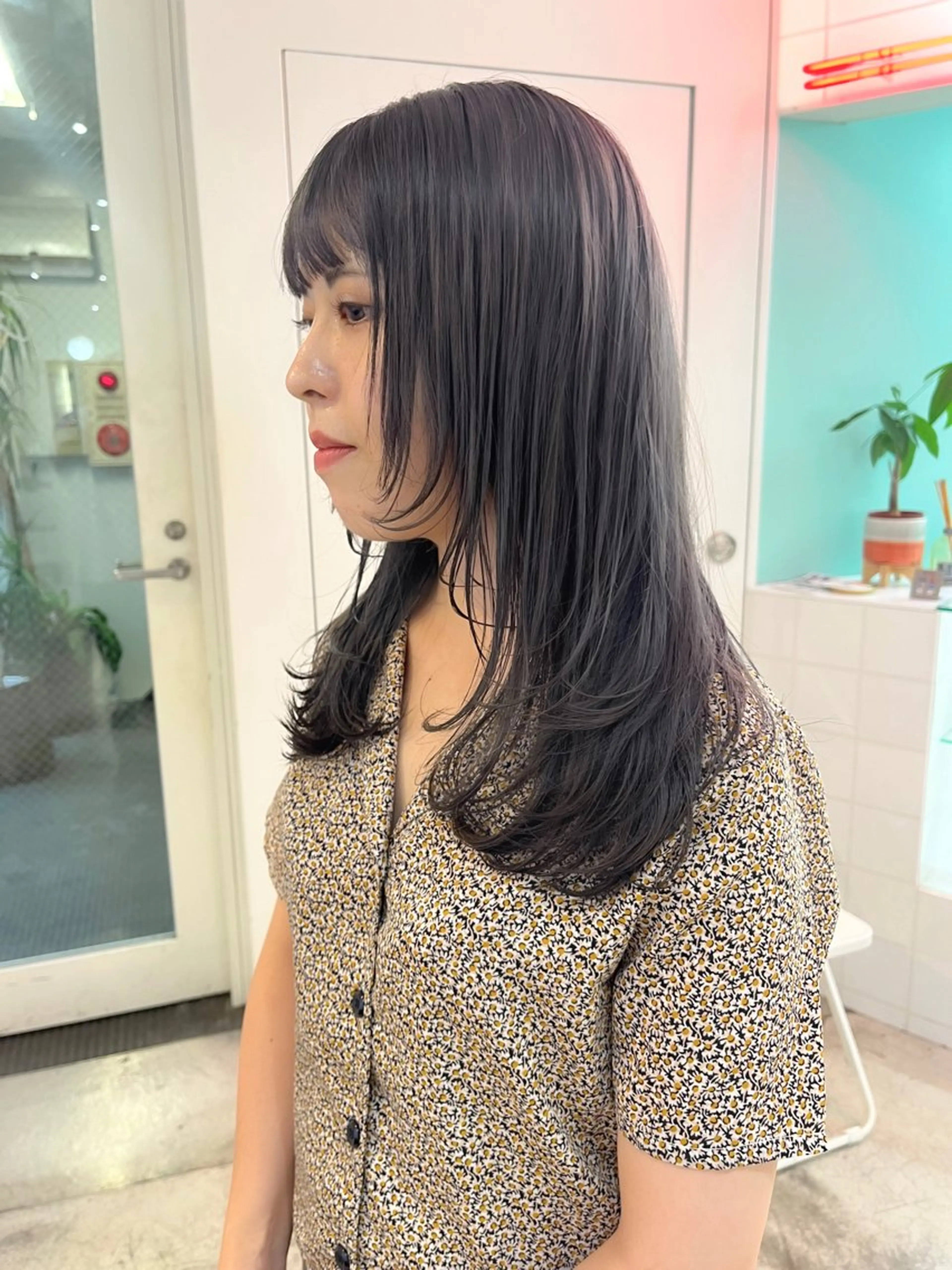 セミロング カラー ハイトーンを育てる ブリーチカラー/牧原のヘアスタイル