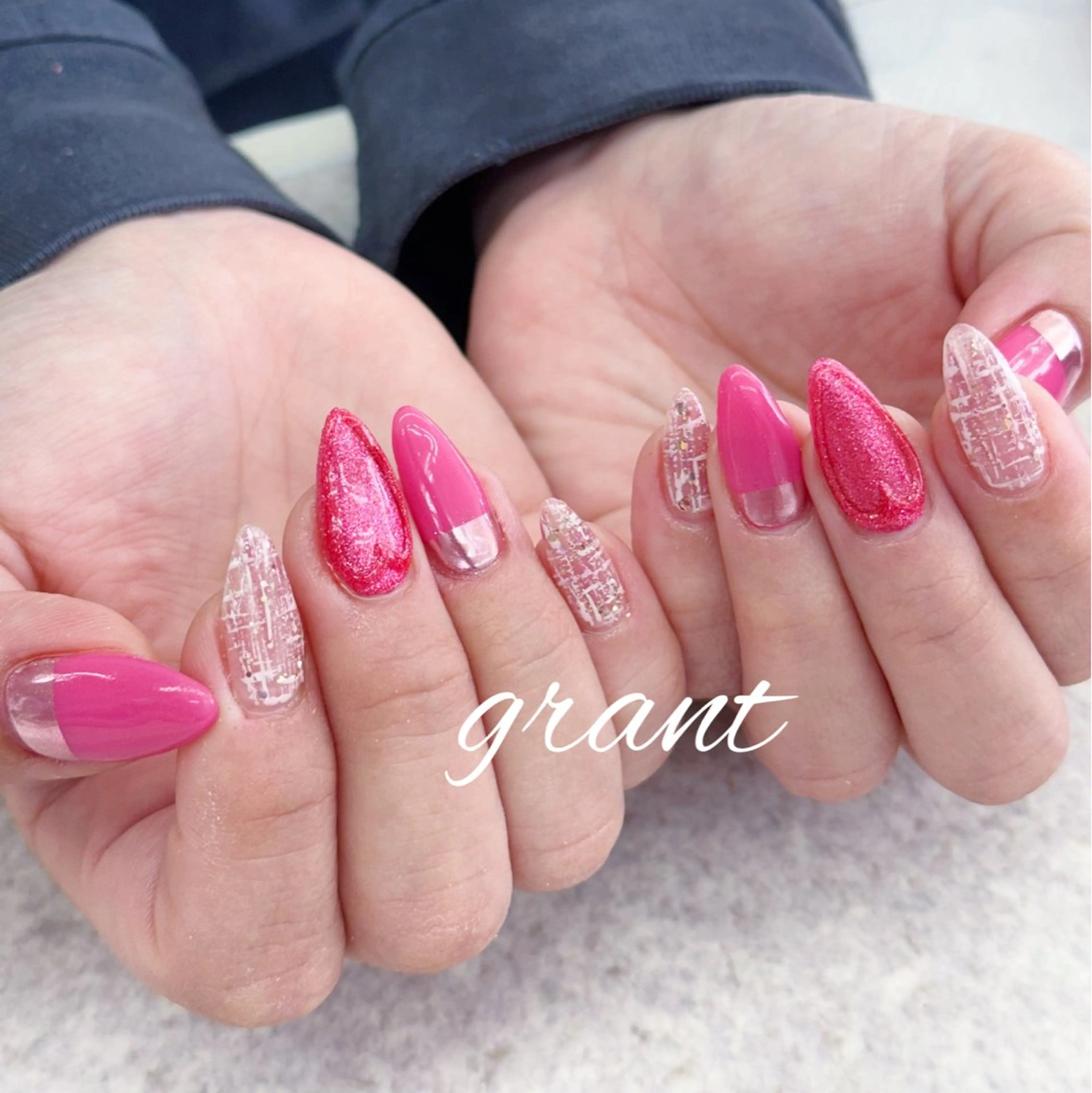 ネイル ミラーネイル 冬ネイル ハンドネイル nailsalon grantのネイルデザイン
