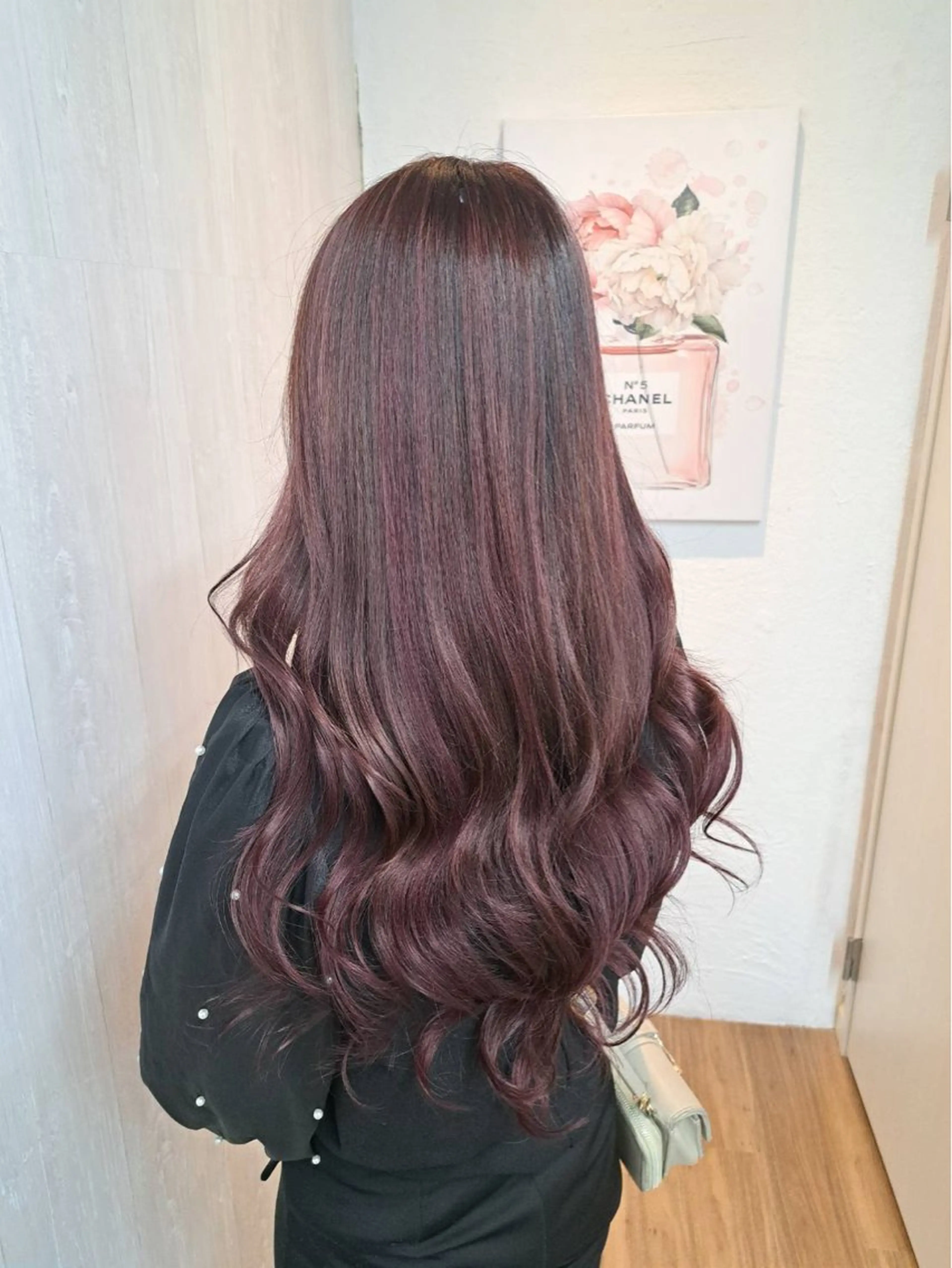 ロング カラー ラベンダーカラー ピンクカラー ピンクラベンダー エクステ ヘアカラー トリートメント エクステ GLOSS 心斎橋 山上のヘアスタイル